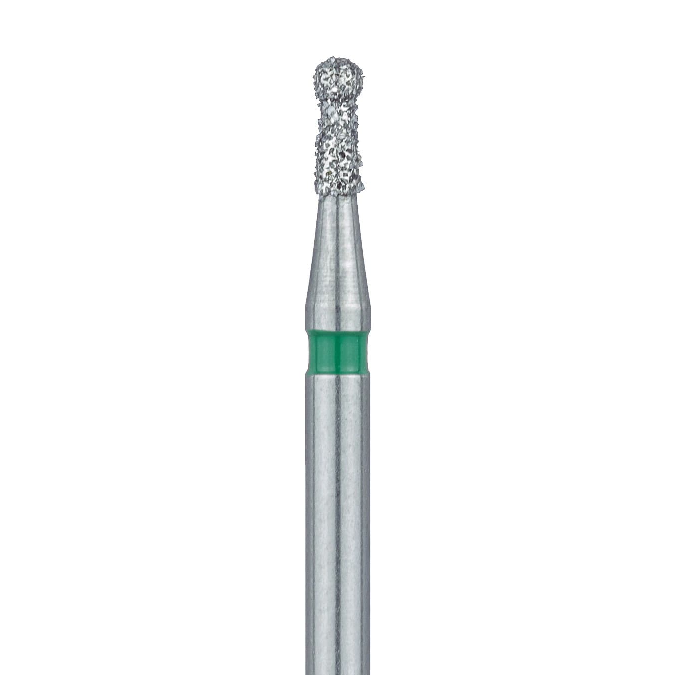 Meisinger 802G-012-FG Diamond Bur, Round, Coarse, Green Ring, Friction Grip, 1.2 mm Head Diameter, 3.0 mm Head Length, 5/Pkg - Diamond Instruments – FG, Coarse, Green, Round, Round End, 5/Pkg - 802G-012-FG, 1.2 mm Head Diameter, 3.0 mm Head Length - Image 1