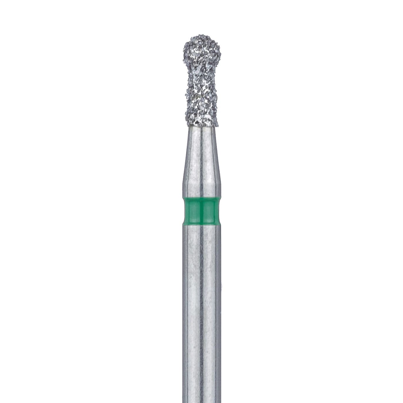 Meisinger 802G-016-FG Coarse Diamond Bur, Round with Neck, Friction Grip, 1.6 mm Head Diameter, 3.5 mm Working Length, Green Ring, 5/Pack - Meisinger Diamonds 802G-016-FG Coarse 5/Pk - Image 1