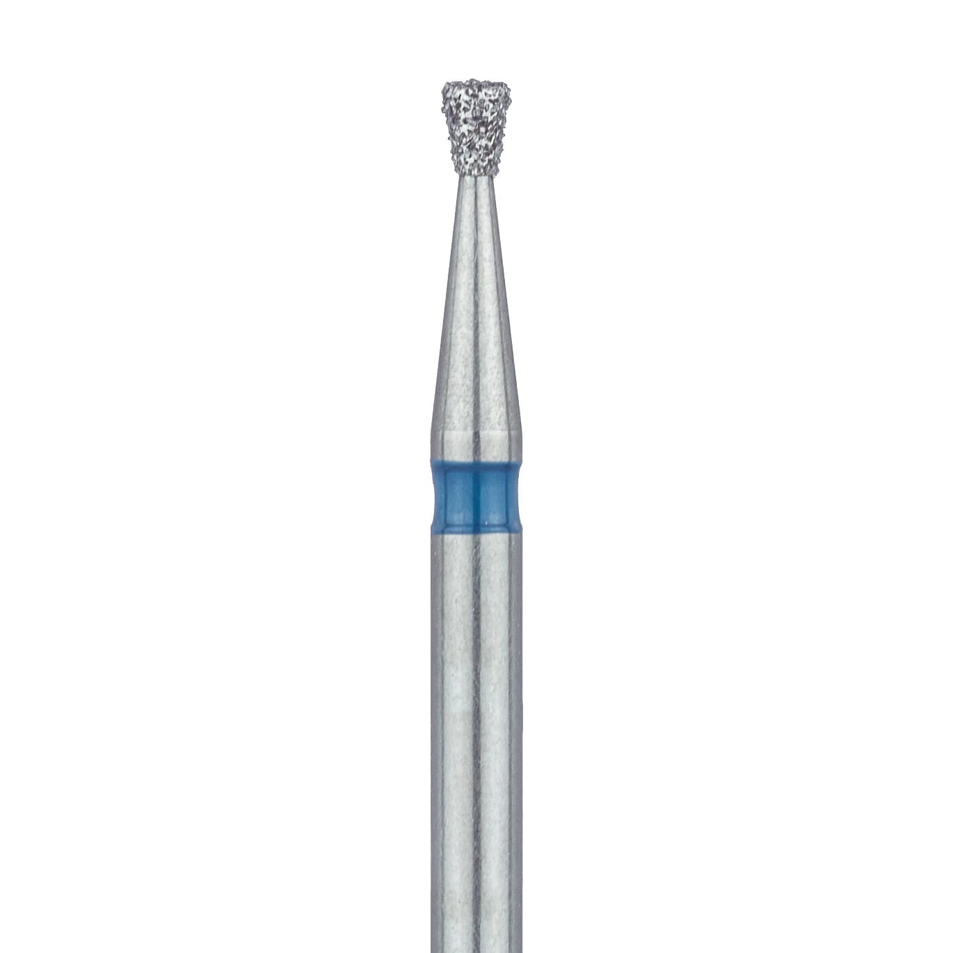 Meisinger 805-012-FG Diamond Bur, Inverted Cone, Medium Grit, Blue Ring, Friction Grip, 1.2 mm Head Diameter, 1.5 mm Head Length, 5/Pkg - Diamond Instruments – FG, Inverted Cone - Medium, Blue, Flat, 805-012-FG, 1.2 mm Head Diameter, 1.5 mm Head Length, 5/Pkg - Image 1