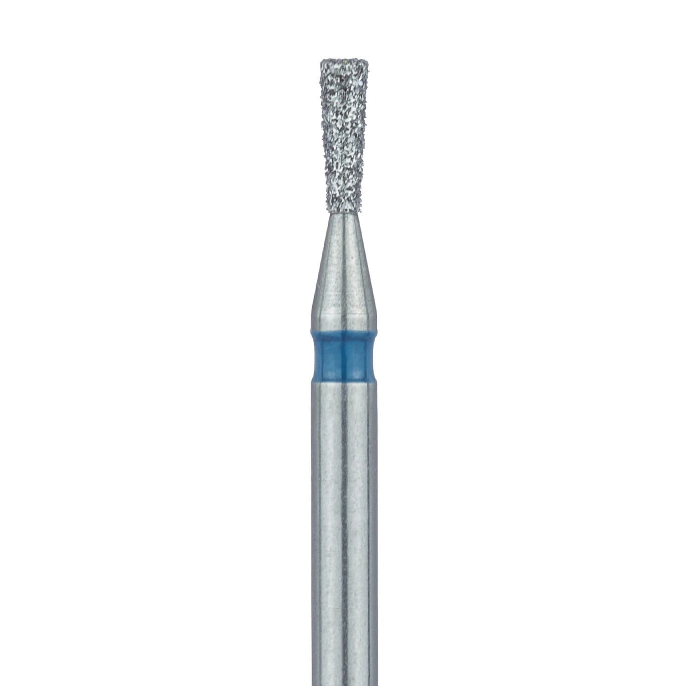 Meisinger 807-012-FG Diamond Bur, Inverted Cone, Medium Grit, Blue Ring, Friction Grip, 1.2 mm Head Diameter, 3.5 mm Head Length, 5/Pkg - Diamond Instruments – FG, Inverted Cone - Medium, Blue, Flat, 807-012-FG, 1.2 mm Head Diameter, 3.5 mm Head Length, 5/Pkg - Image 1