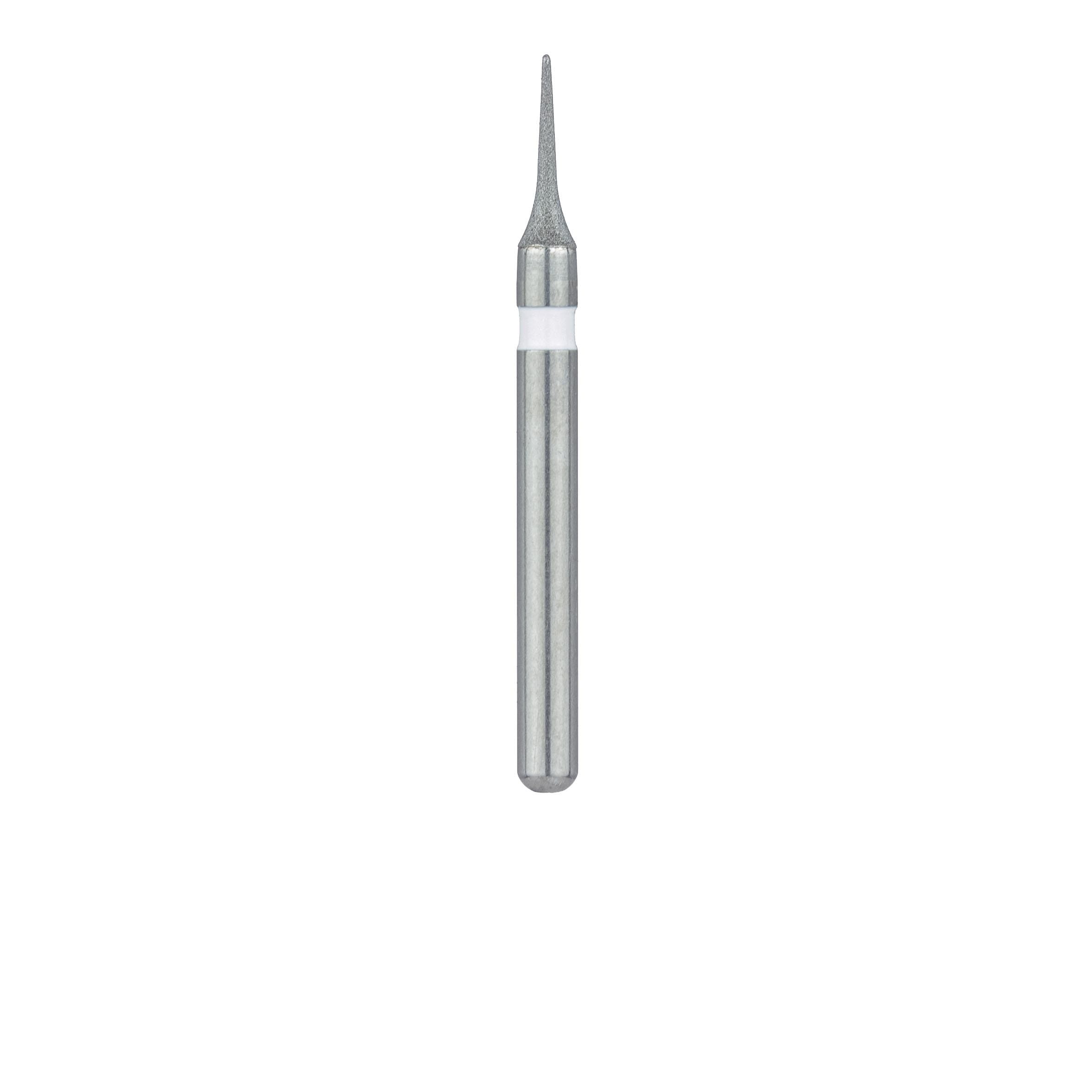 Meisinger 820U-016-FG Ultra Fine Diamond Bur, Interproximal Mosquito, Friction Grip, 1.6 mm Head Diameter, 5.0 mm Head Length, White Ring, 5/Pkg thumbnail 2