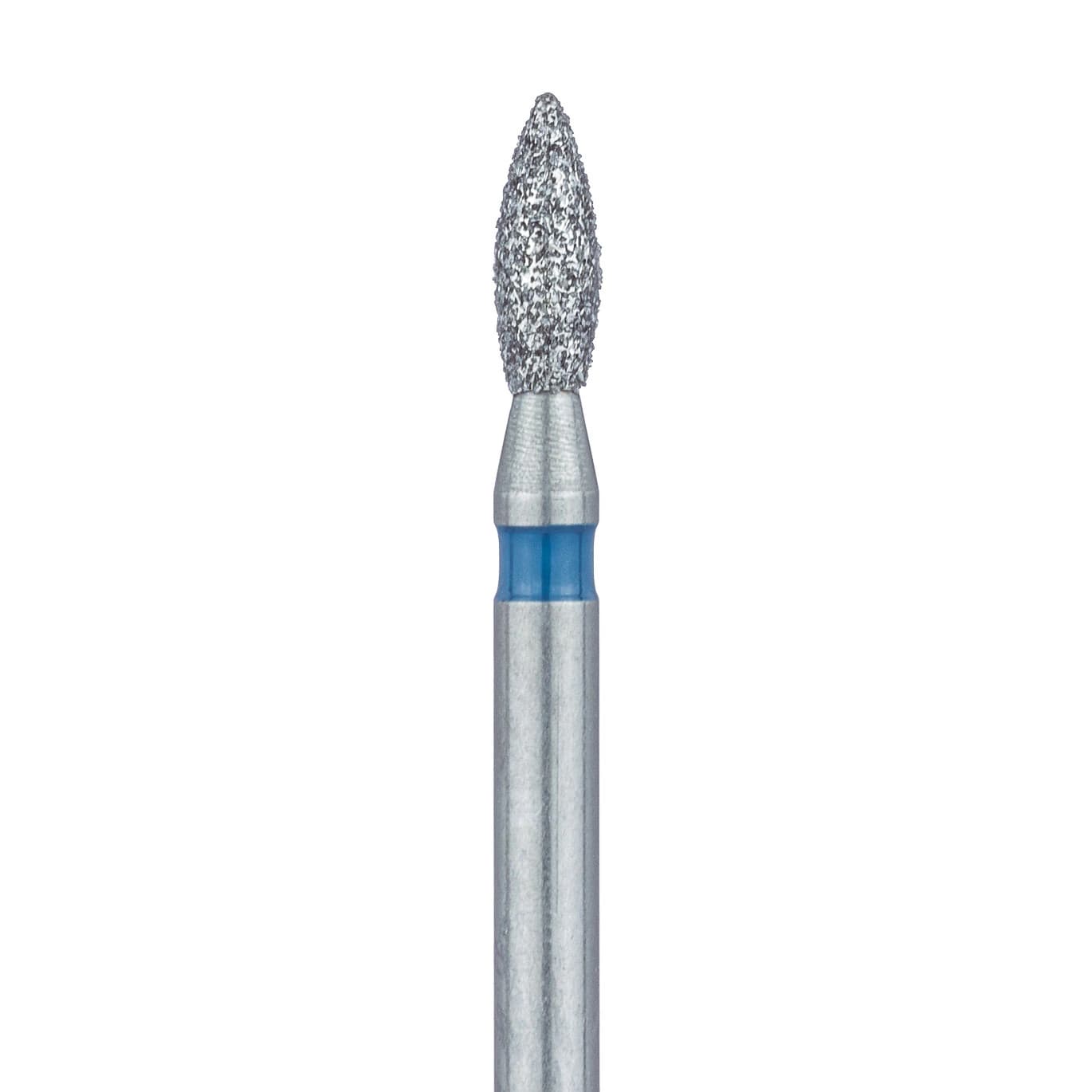 Meisinger 830-016-FG Medium Diamond Bur, Pointed Football, Friction Grip, 1.6 mm Head Diameter, 4.5 mm Working Length, Blue Ring, 5/Pk - Meisinger Diamonds 830-016-FG Medium 5/Pk - Image 1