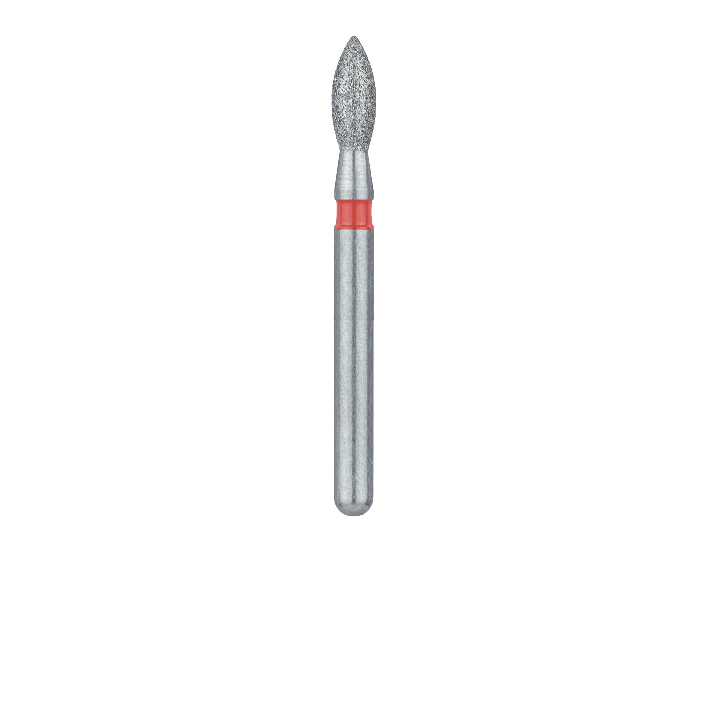 Meisinger 830F-018-FG Fine Diamond Bur, Pointed Football, Friction Grip, 1.8 mm Head Diameter, Red Ring, 5/Pack thumbnail 2