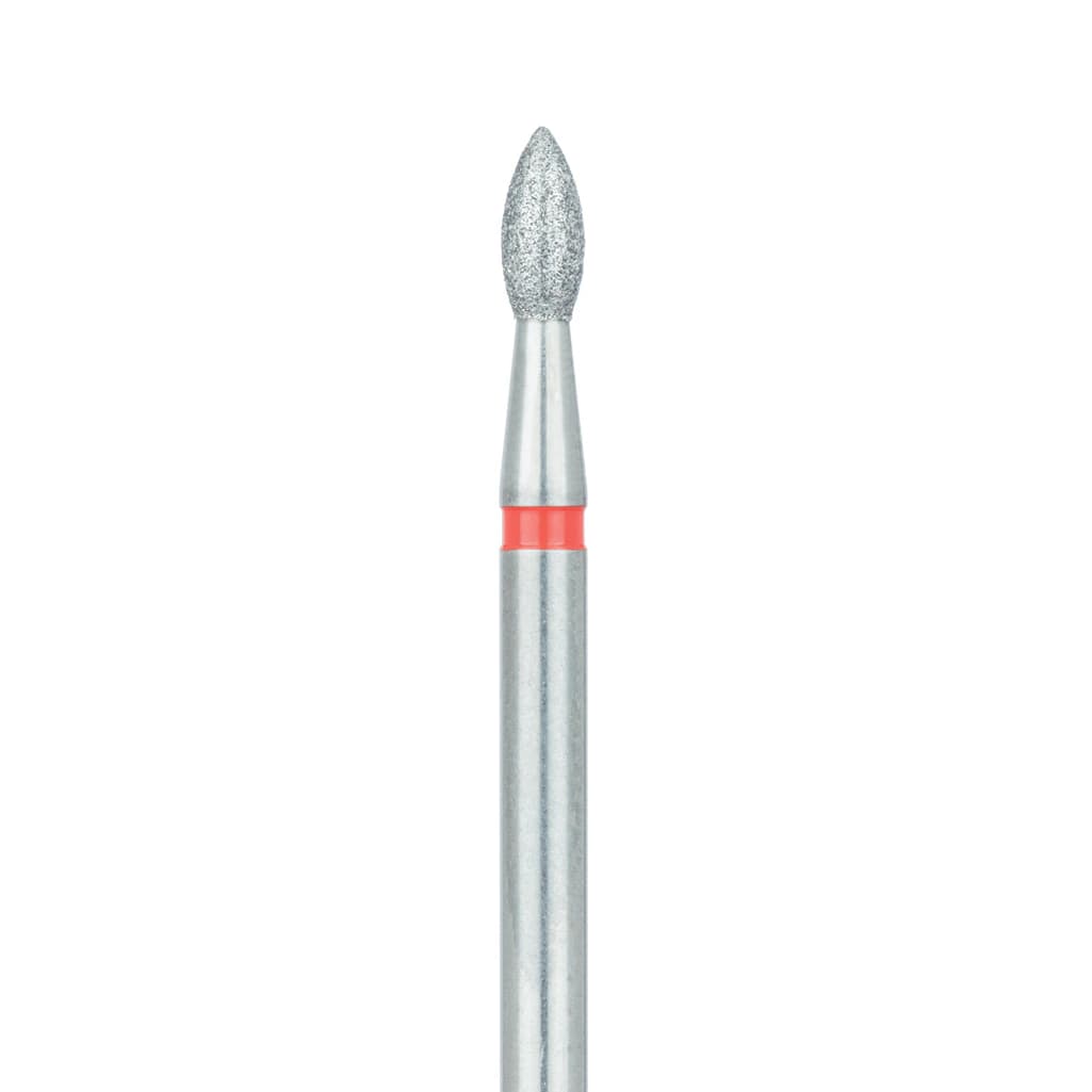 Meisinger Multi-Use Diamond Bur, HP, Pointed Football, #830F, 2.3 mm, Fine (Red), 5/Pk, 830F-023-HP - Meisinger Multi-Use Diamond Burs, HP, Pointed Football, # 830F, 2.3 mm, Fine, Red, 5/Pk, 830F-023-HP - Image 1