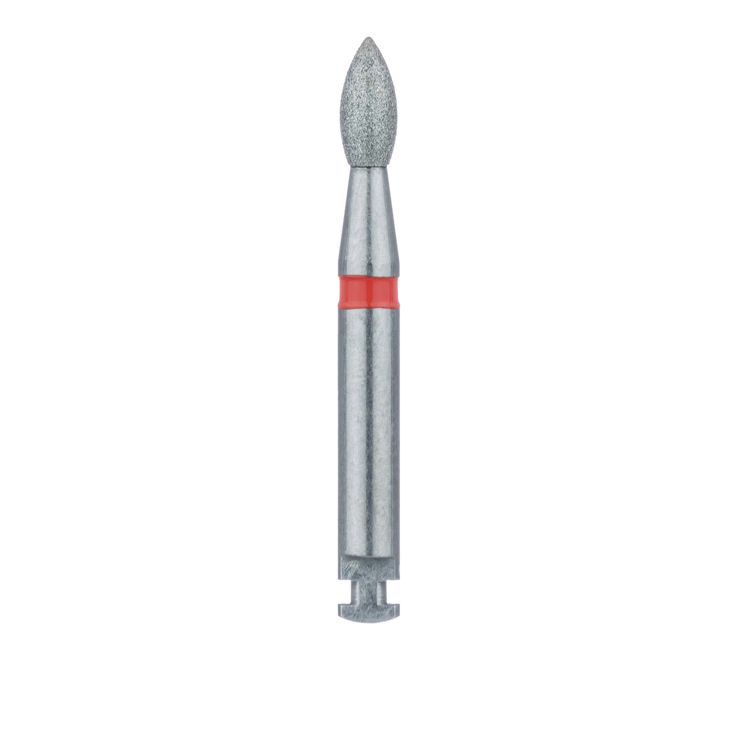 Meisinger Multi-Use Diamond Bur, RA, Pointed Football, #830F, 2.3 mm, Fine, Red, 5/Pk, 830F-023-RA thumbnail 2