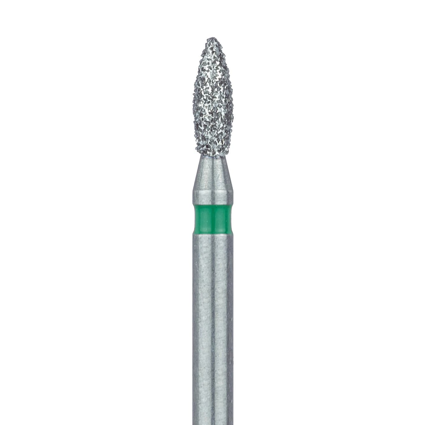 Meisinger 830G-016-FG Coarse Diamond Bur, Pointed Football, Friction Grip, 1.6 mm Head Diameter, Green Ring, 5/Pk - Meisinger Diamonds 830G-016-FG Coarse 5/Pk - Image 1