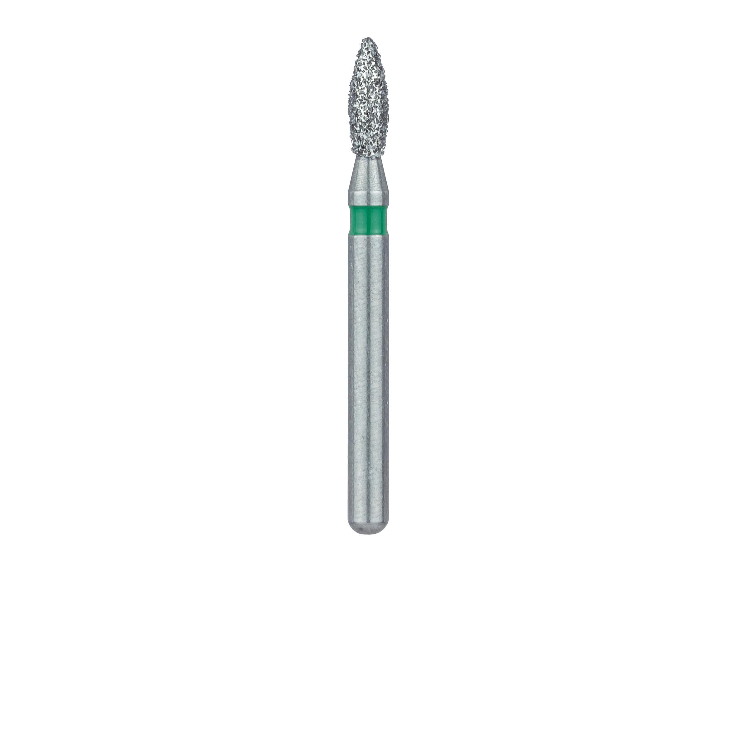 Meisinger 830G-016-FG Coarse Diamond Bur, Pointed Football, Friction Grip, 1.6 mm Head Diameter, Green Ring, 5/Pk thumbnail 2