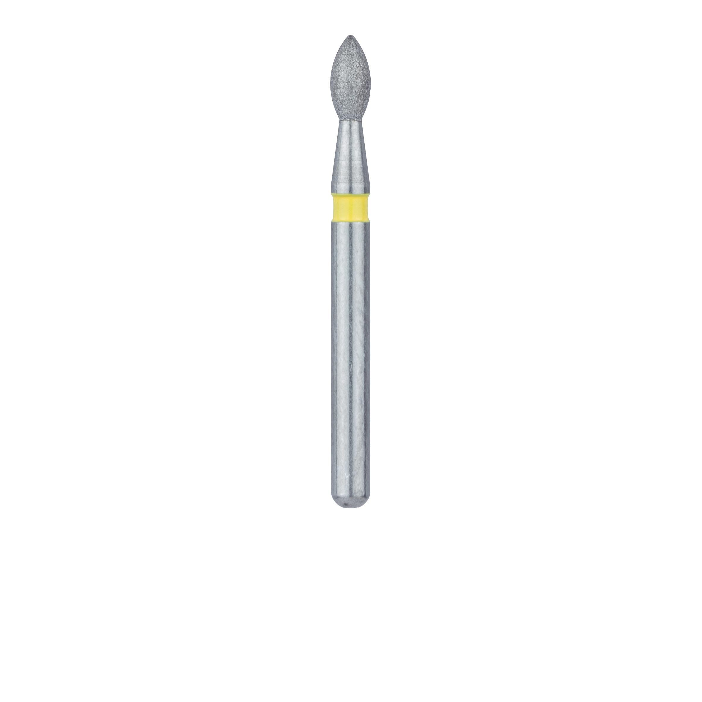 Meisinger 831C-016-FG Diamond Bur, Pointed Football, Extra Fine (X-Fine), 1.6 mm Head Diameter, 3.5 mm Working Length, Friction Grip, 5/Pack thumbnail 2