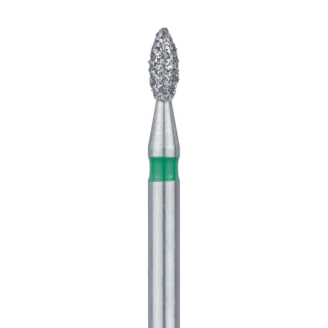 Meisinger Multi-Use Diamond Bur, FG, Pointed Football, #831G, 1.6 mm Head, 3.5 mm Working Length, Coarse, Green, 5/Pk, 831G-016-FG - Meisinger Multi-Use Diamond Burs, FG, Pointed Football, # 831G, 1.6 mm, Coarse, Green, 5/Pk, 831G-016-FG - Image 1