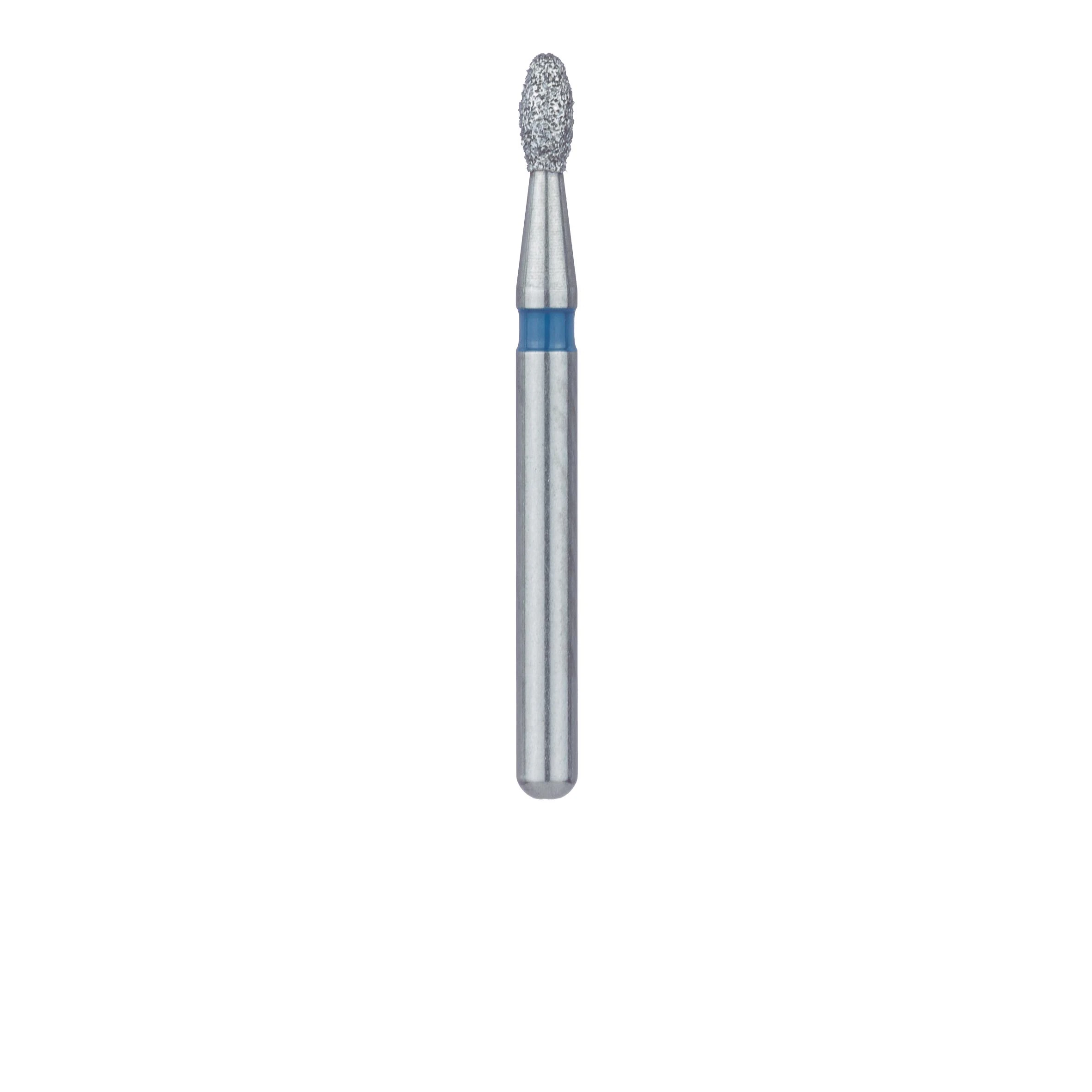 Meisinger 833-014-FG Medium Diamond Bur, Egg/Football Shape, Friction Grip, 1.4 mm Head Diameter, 2.8 mm Working Length, Blue Ring, 5/Pack thumbnail 2