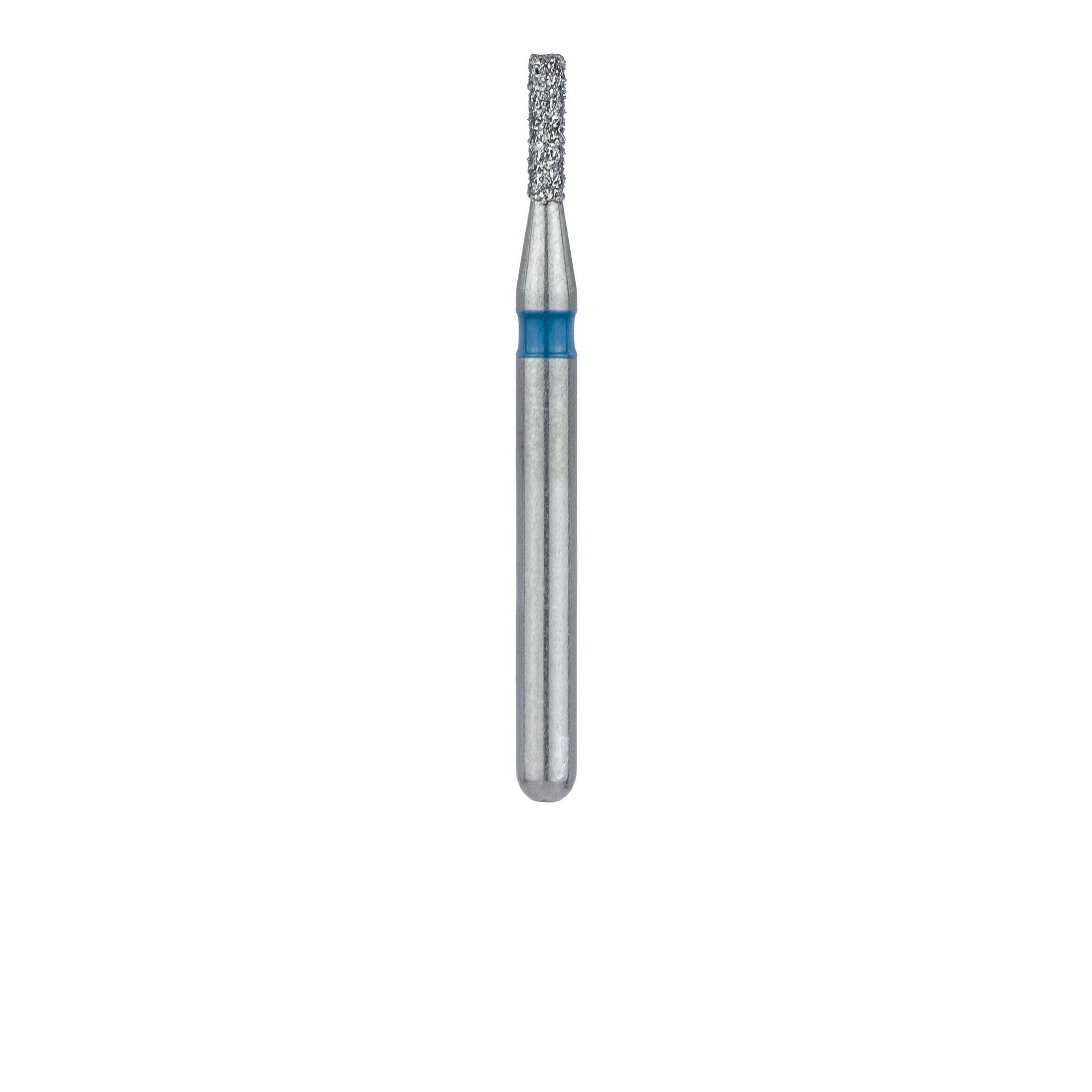 Meisinger Multi-Use Diamond Bur, Friction Grip, Cylinder, Flat End, 835-010-FG, 1.0 mm Head Diameter, Medium Grit, Blue Ring, 5/Pk thumbnail 2
