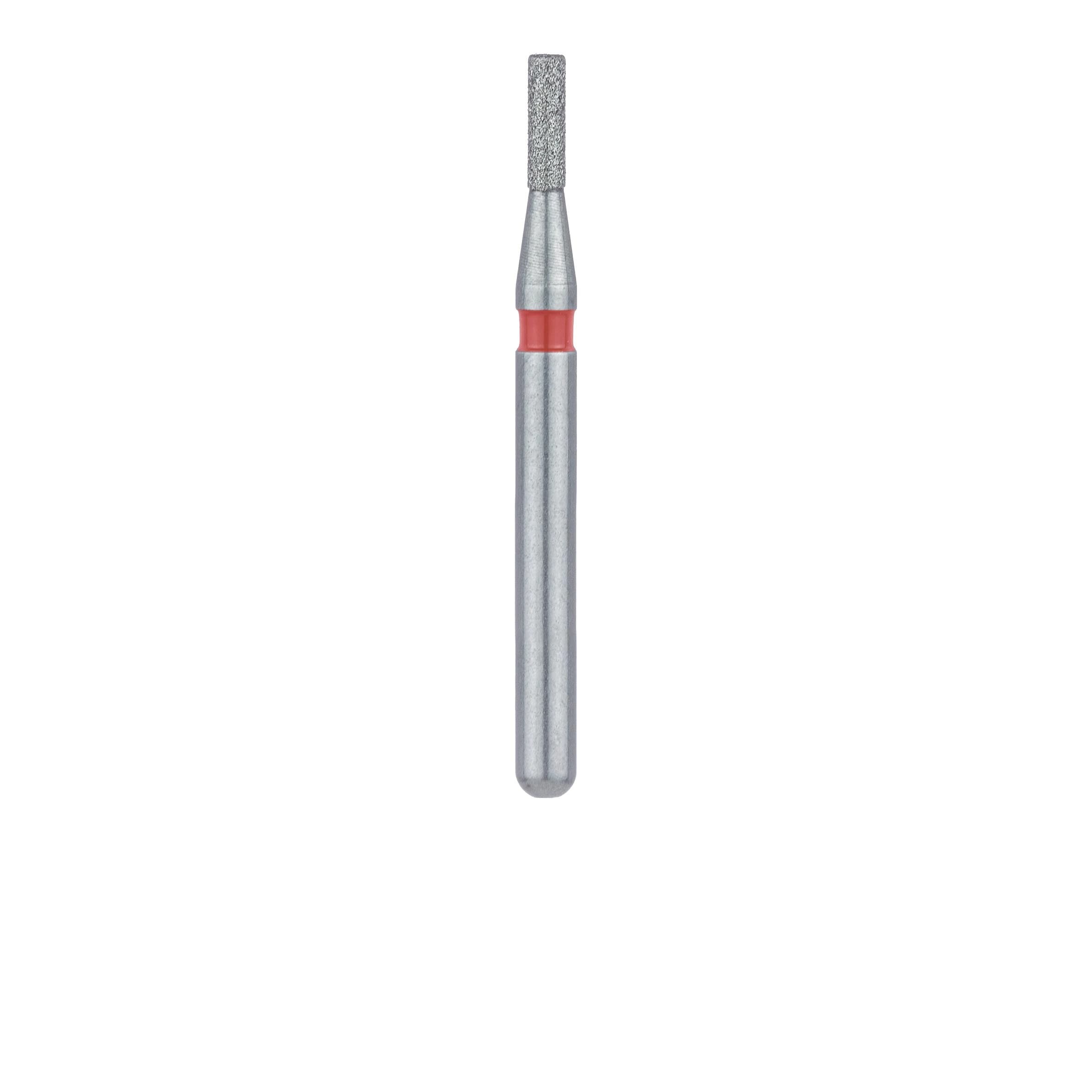 Meisinger 835F-010-FG Fine Diamond Bur, Cylinder, Flat End, Friction Grip, 1.0 mm Head Diameter, 3.5 mm Head Length, Red Ring, 5/Pk thumbnail 2