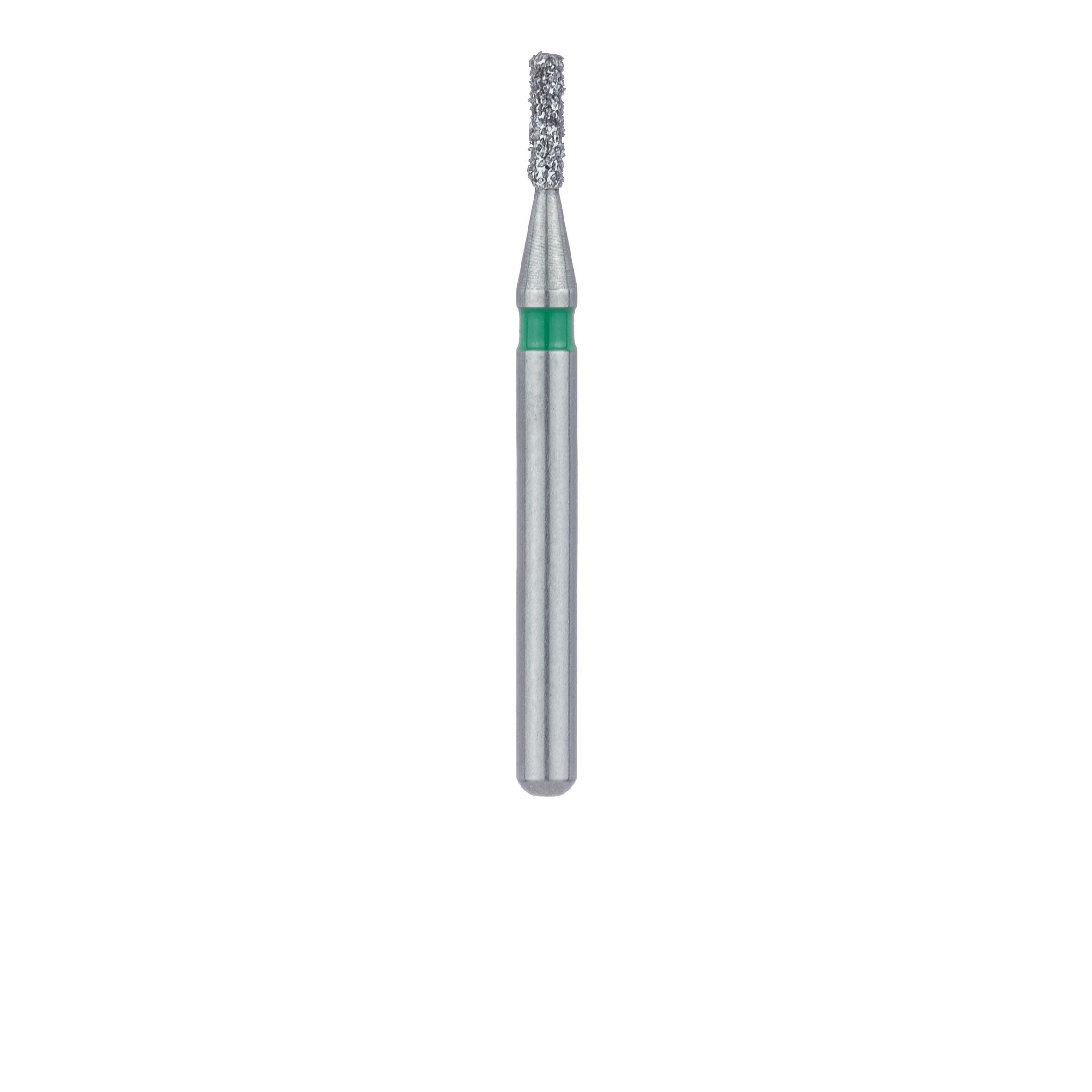 Meisinger 835G-010-FG Coarse Diamond Bur, Cylinder, Flat End, Friction Grip, 1.0 mm Head Diameter, 3.5 mm Head Length, Green Ring, 5/Pk thumbnail 2
