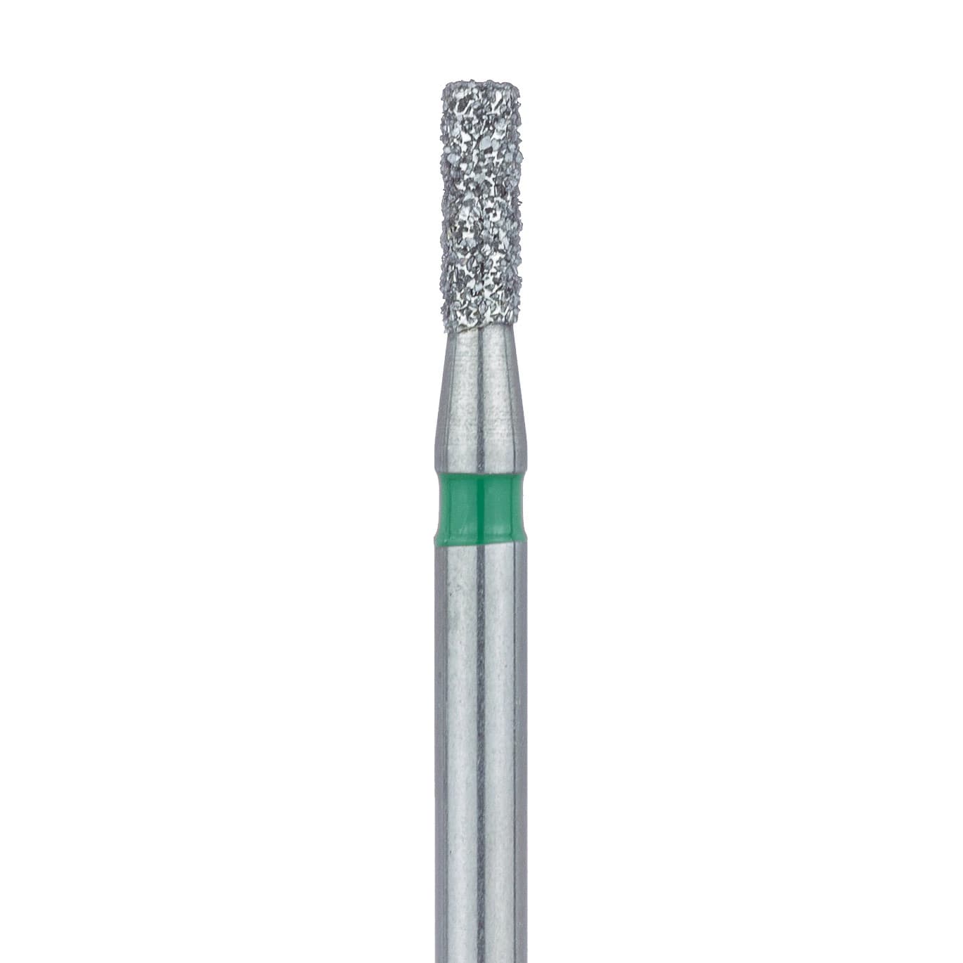 Meisinger 836G-014-FG Coarse Diamond Bur, Flat End Cylinder, Friction Grip, 1.4 mm Head Diameter, 4.0 mm Head Length, Green Ring, 5/Pk - Meisinger Diamonds 836G-014-FG Coarse 5/Pk - Image 1