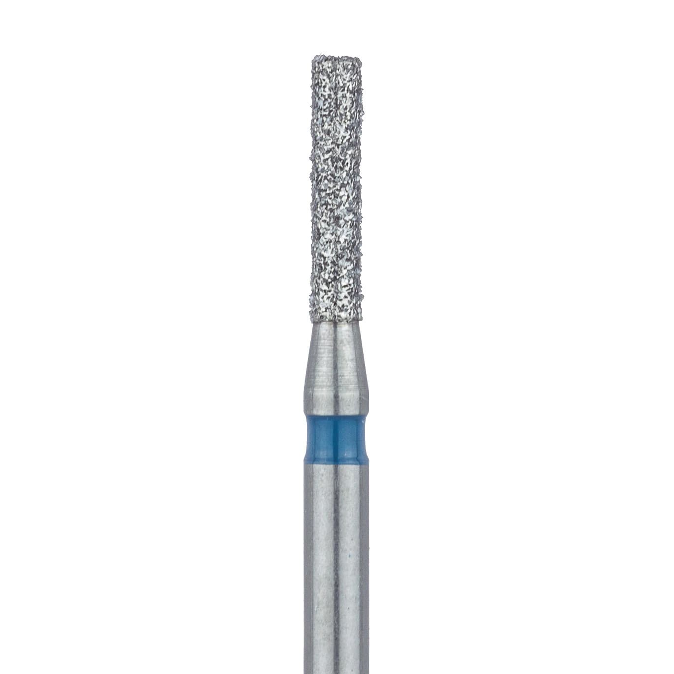 Meisinger 837-012-FG Diamond Bur, Medium Grit, Blue Ring, Cylinder Flat End, Friction Grip, 1.2 mm Head Diameter, 6.0 mm Head Length, 5/Pkg - Diamond Instruments – FG, Medium, Blue, Cylinder, Flat End, 5/Pkg - 837-012-FG, 1.2 mm Head Diameter, 6.0 mm Head Length - Image 1