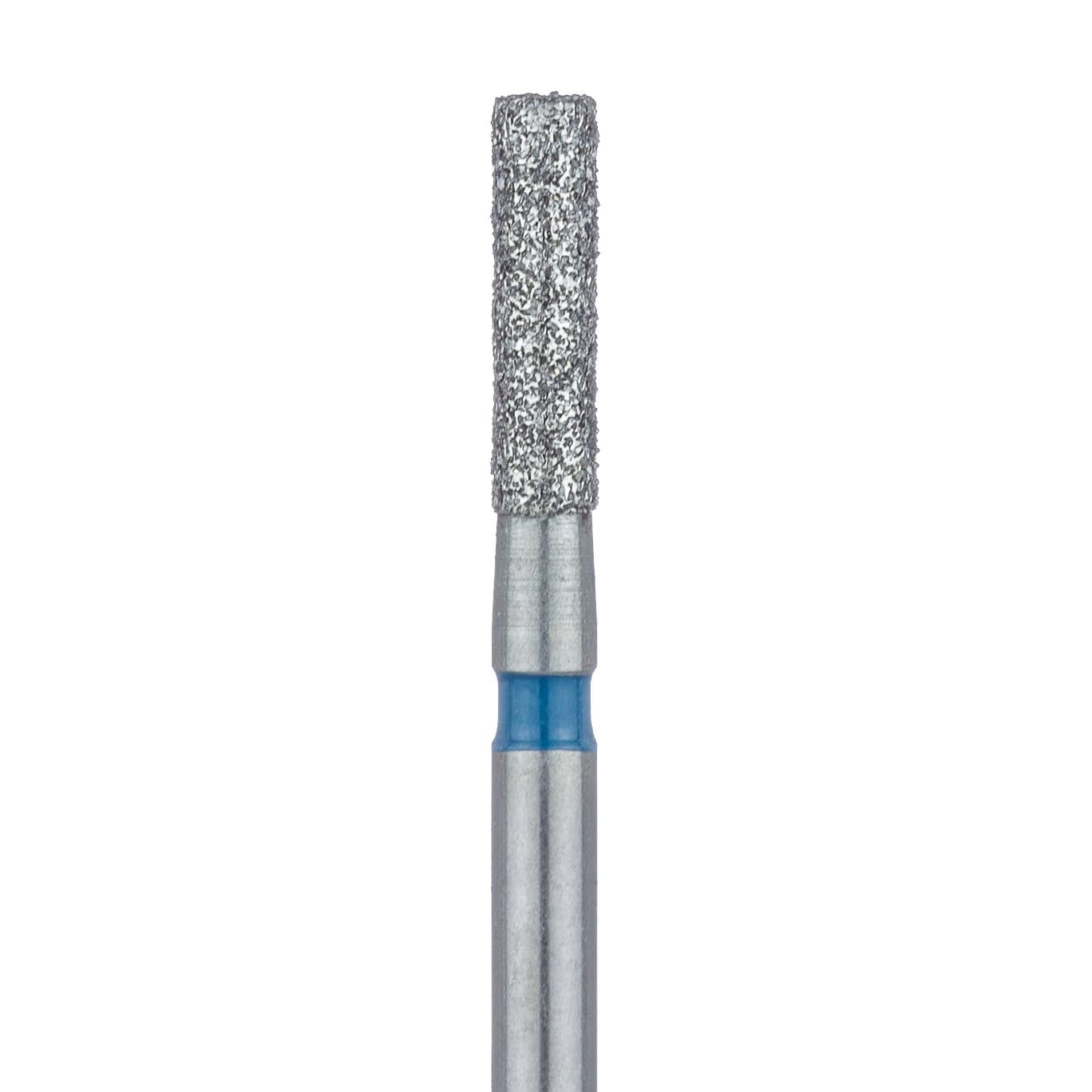 Meisinger 837-016-FG Medium Diamond Bur, Long Cylinder, Flat End, Friction Grip, 1.6 mm Head Diameter, 6.0 mm Head Length, Blue Ring, 5/Pack - Meisinger Diamonds 837-016-FG Medium 5/Pk - Image 1