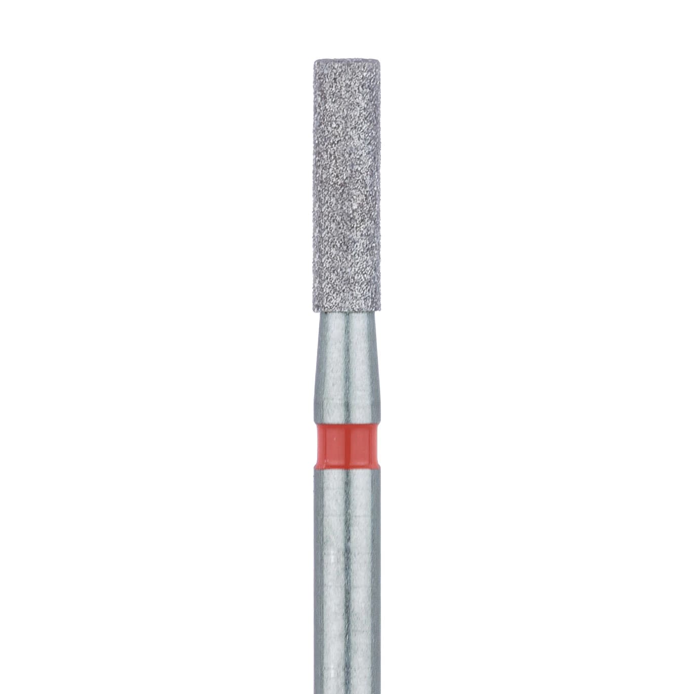 Meisinger 837F-016-FG Fine Diamond Bur, Long Cylinder, Friction Grip, 1.6 mm Diameter, 6 mm Working Length, Red Ring, 5/Pack - Meisinger Diamonds 837F-016-FG Fine 5/Pk - Image 1