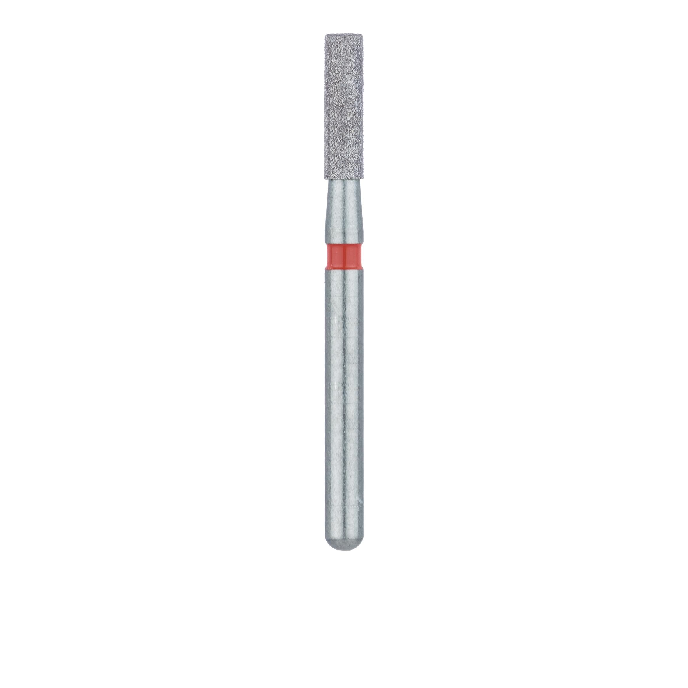 Meisinger 837F-016-FG Fine Diamond Bur, Long Cylinder, Friction Grip, 1.6 mm Diameter, 6 mm Working Length, Red Ring, 5/Pack thumbnail 2