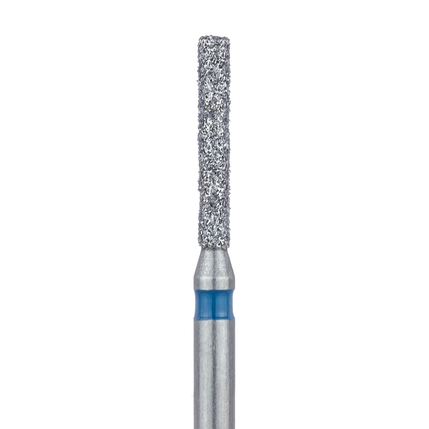 Meisinger 837L-012-FG Diamond Bur, FG, Medium Grit, Blue Ring, Long Cylinder, Flat End, 1.2 mm Head Diameter, 8.0 mm Head Length, 5/Pkg - Diamond Instruments – FG, Medium, Blue, Cylinder, Flat End, 5/Pkg - 837L-012-FG, 1.2 mm Head Diameter, 8.0 mm Head Length - Image 1
