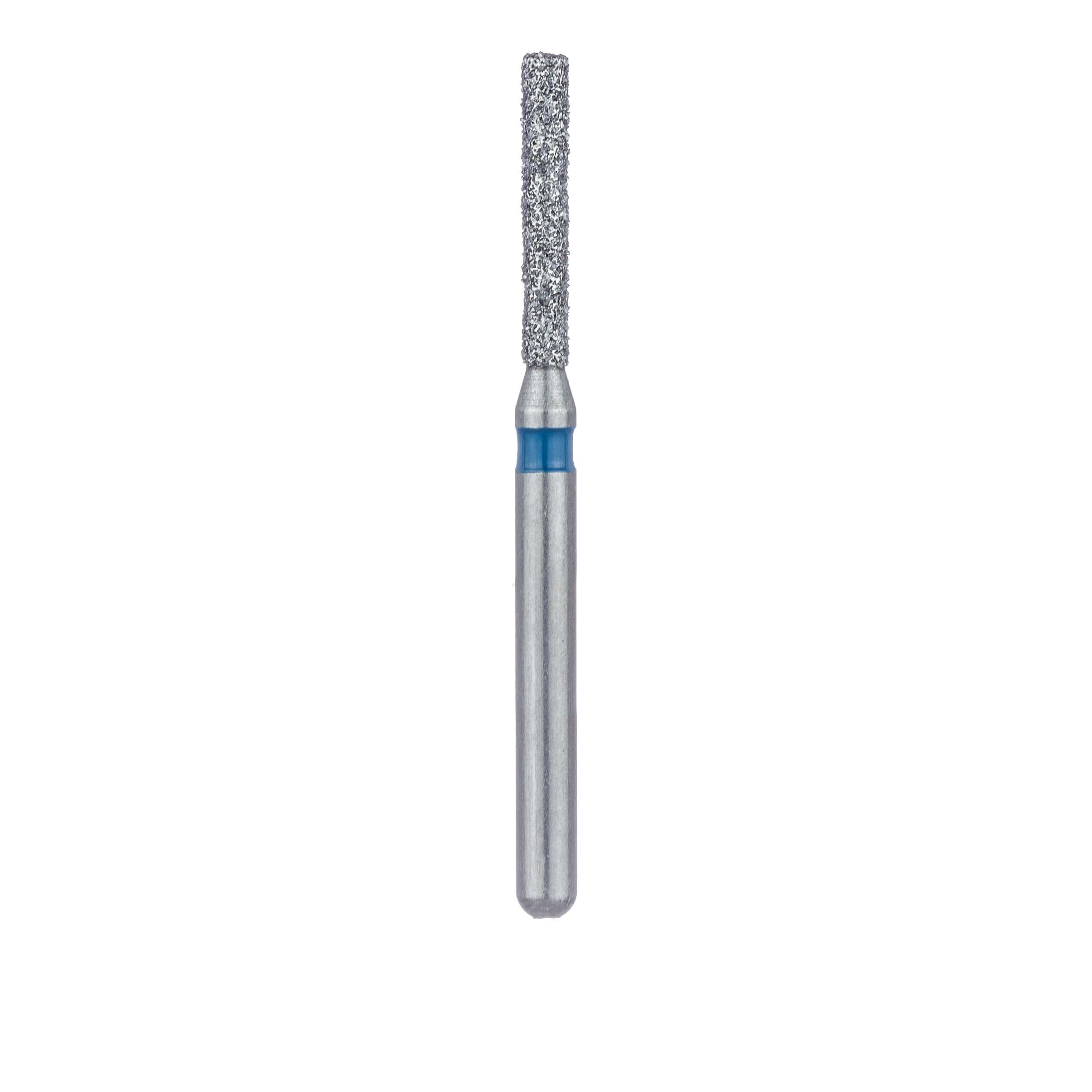 Meisinger 837L-012-FG Diamond Bur, FG, Medium Grit, Blue Ring, Long Cylinder, Flat End, 1.2 mm Head Diameter, 8.0 mm Head Length, 5/Pkg thumbnail 2