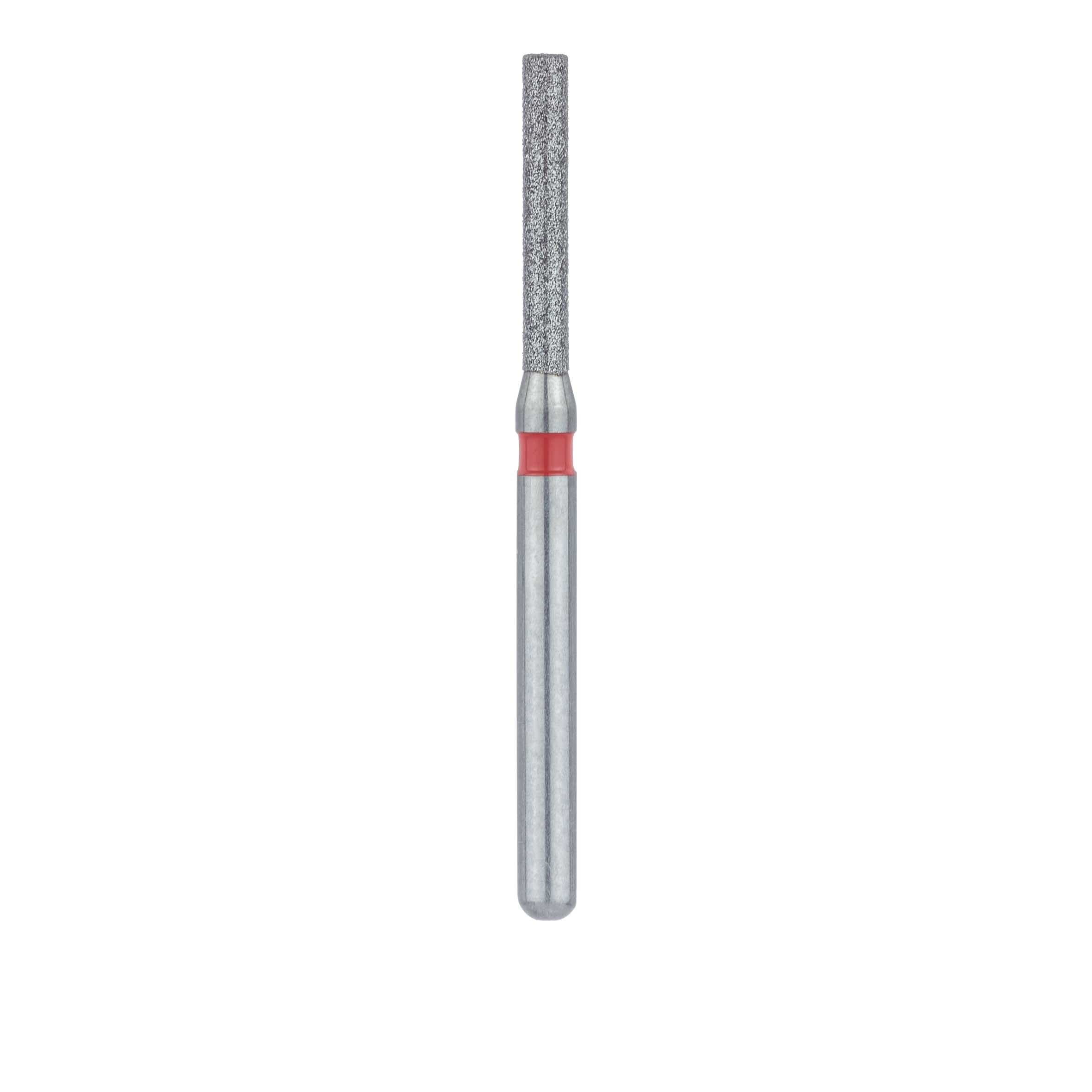 Meisinger 837LF-012-FG Fine Diamond Bur, Long Cylinder, Friction Grip, 1.2 mm Diameter, 8 mm Working Length, Red Ring, 5/Pack thumbnail 2