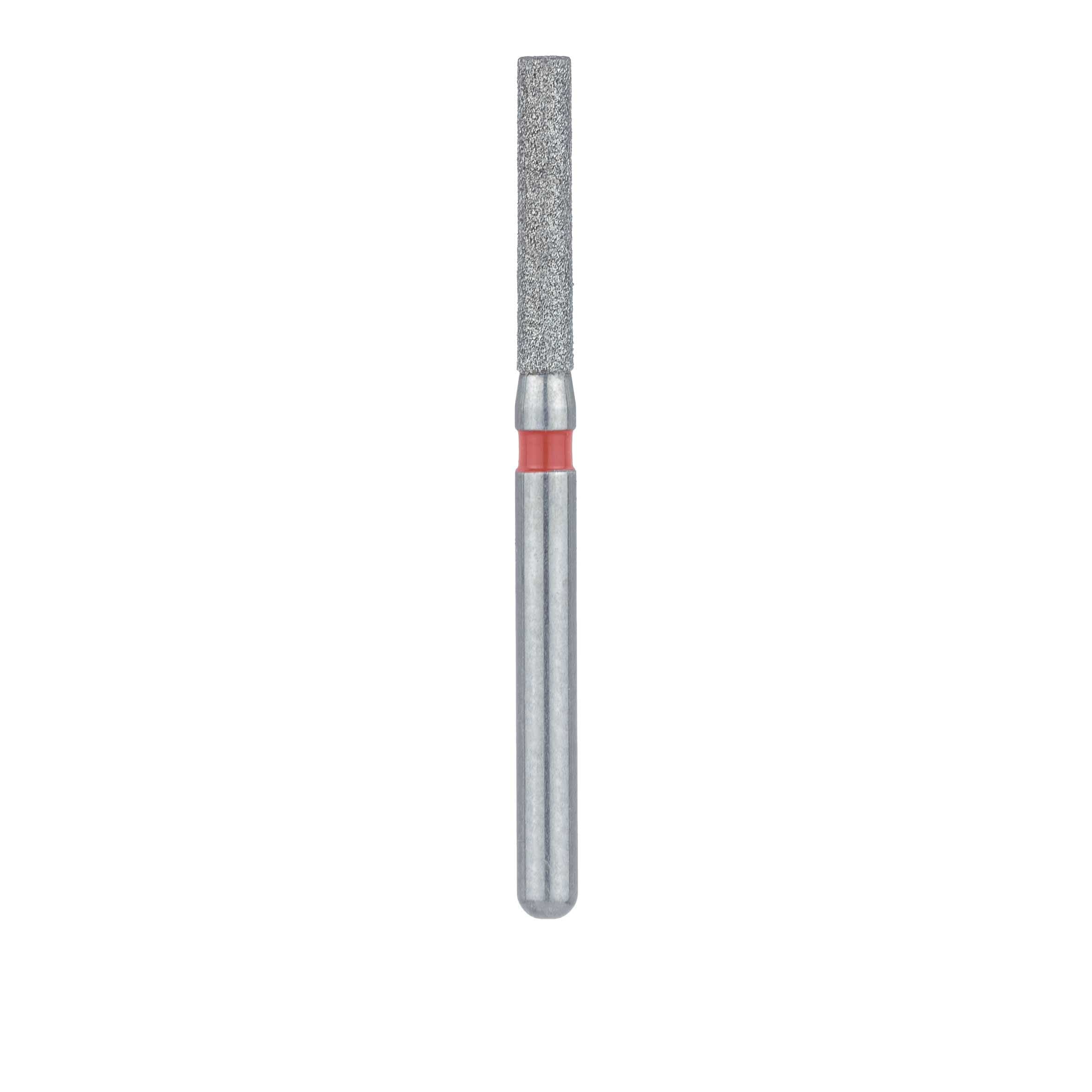 Meisinger 837LF-014-FG Fine Diamond Bur, Long Cylinder, Friction Grip, 1.4 mm Diameter, 8 mm Working Length, Red Ring, 5/Pack thumbnail 2