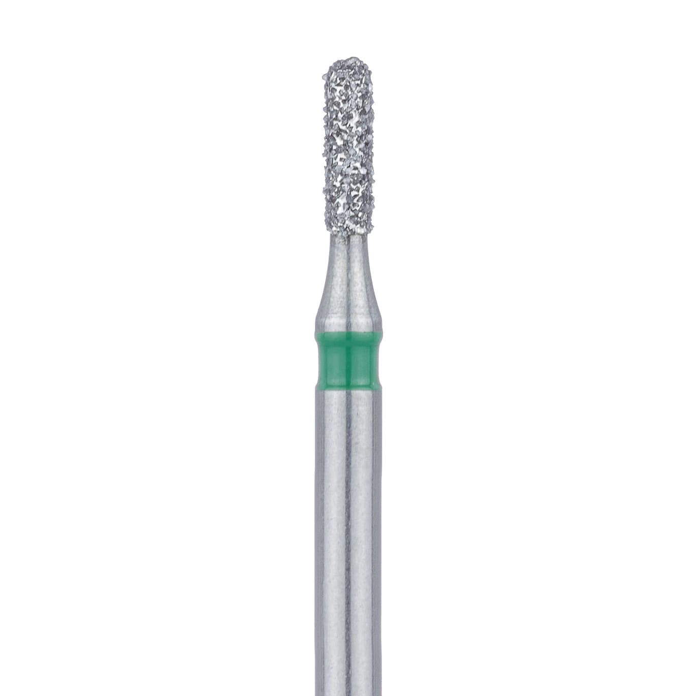 Meisinger 838G-012-FG Coarse Diamond Bur, Round End Cylinder, Friction Grip, 1.2 mm Head Diameter, 4.0 mm Head Length, Green Ring, 5/Pack - Meisinger Diamonds 838G-012-FG Coarse 5/Pk - Image 1