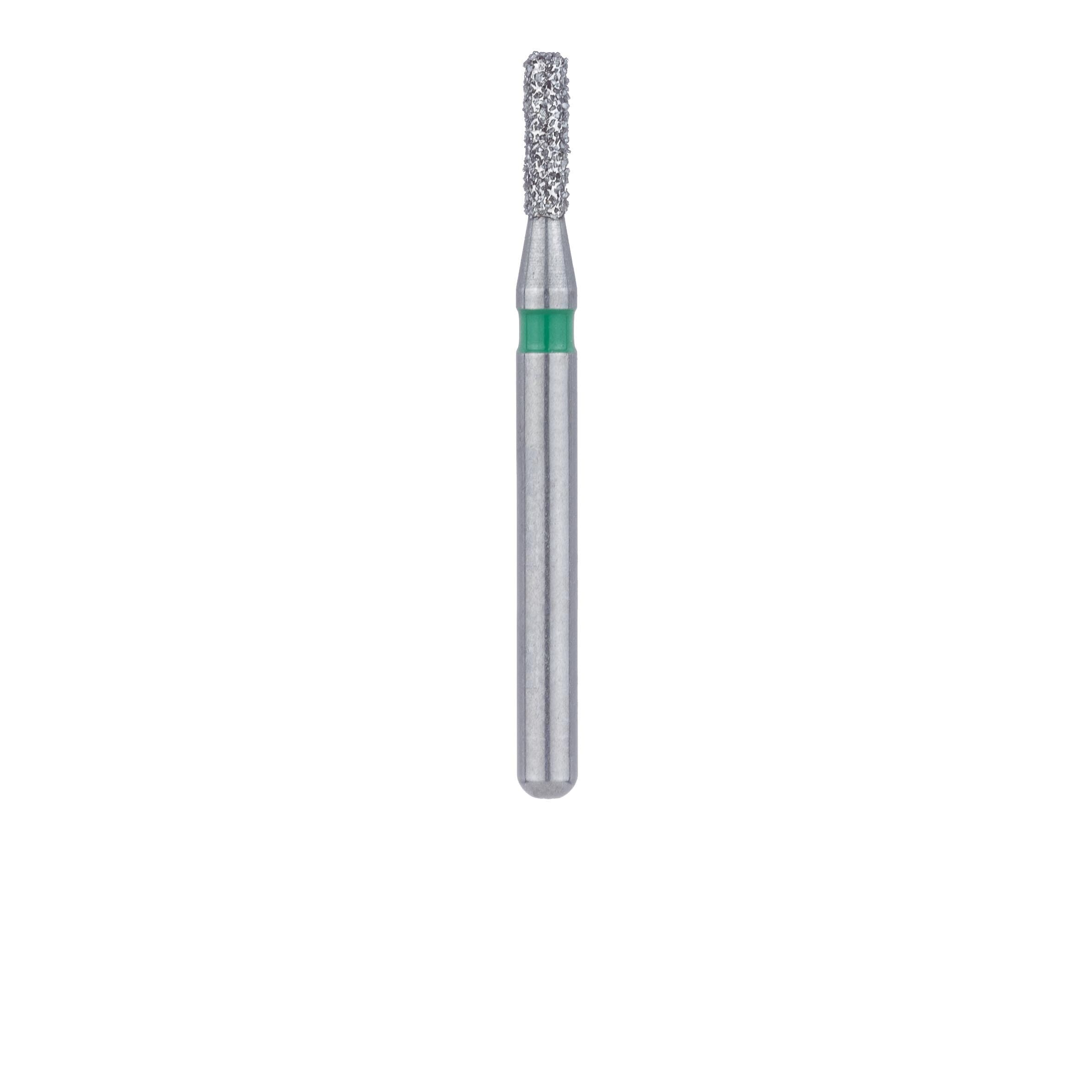 Meisinger 840G-012-FG Coarse Diamond Bur, Round Edge Cylinder, 1.2 mm Head Diameter, 4.0 mm Head Length, Friction Grip, Green Ring, 5/Pack thumbnail 2