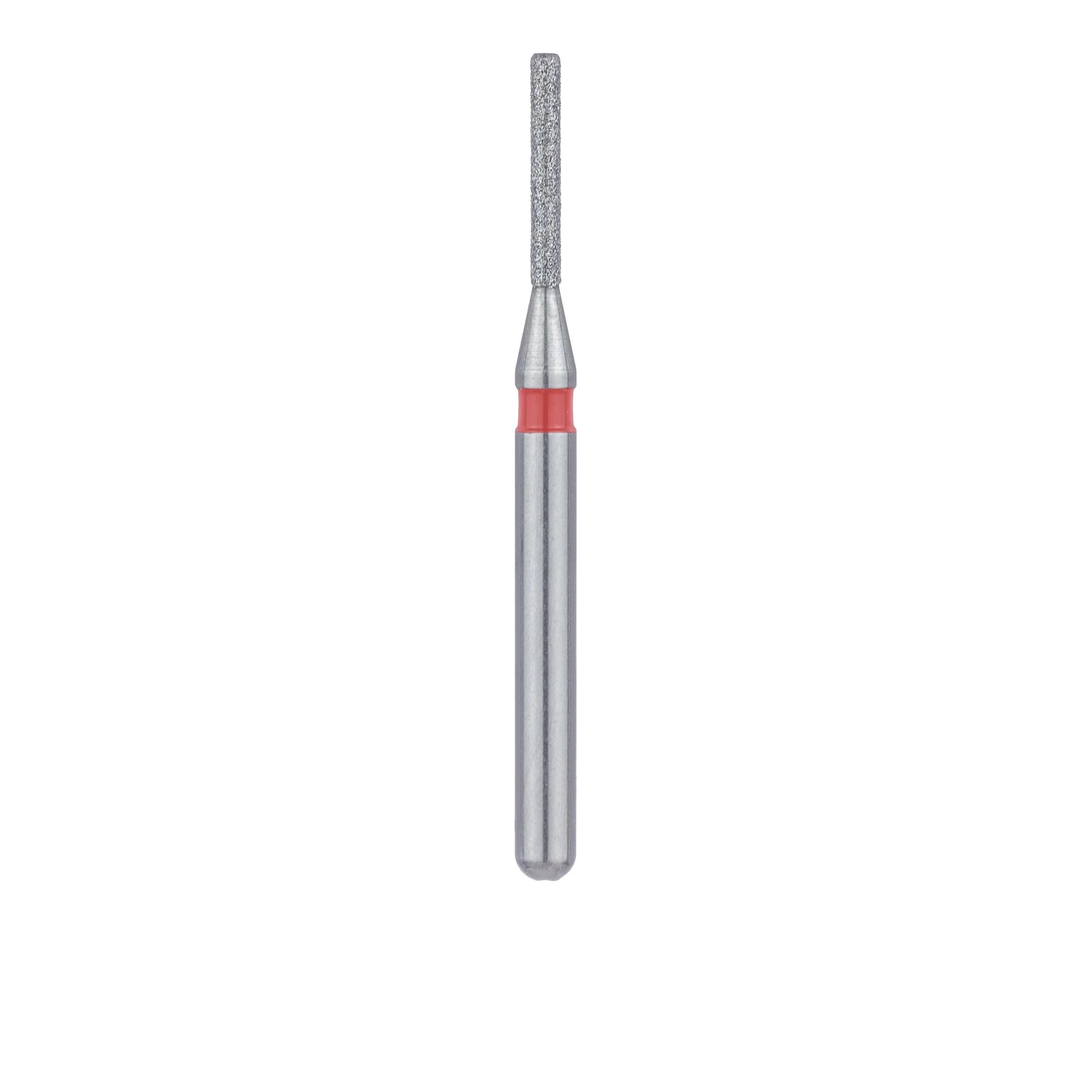 Meisinger 841F-008-FG Fine Diamond Bur, Round Edge Cylinder, Friction Grip, 0.8 mm Diameter, 6 mm Working Length, Red Ring, 5/Pack thumbnail 2