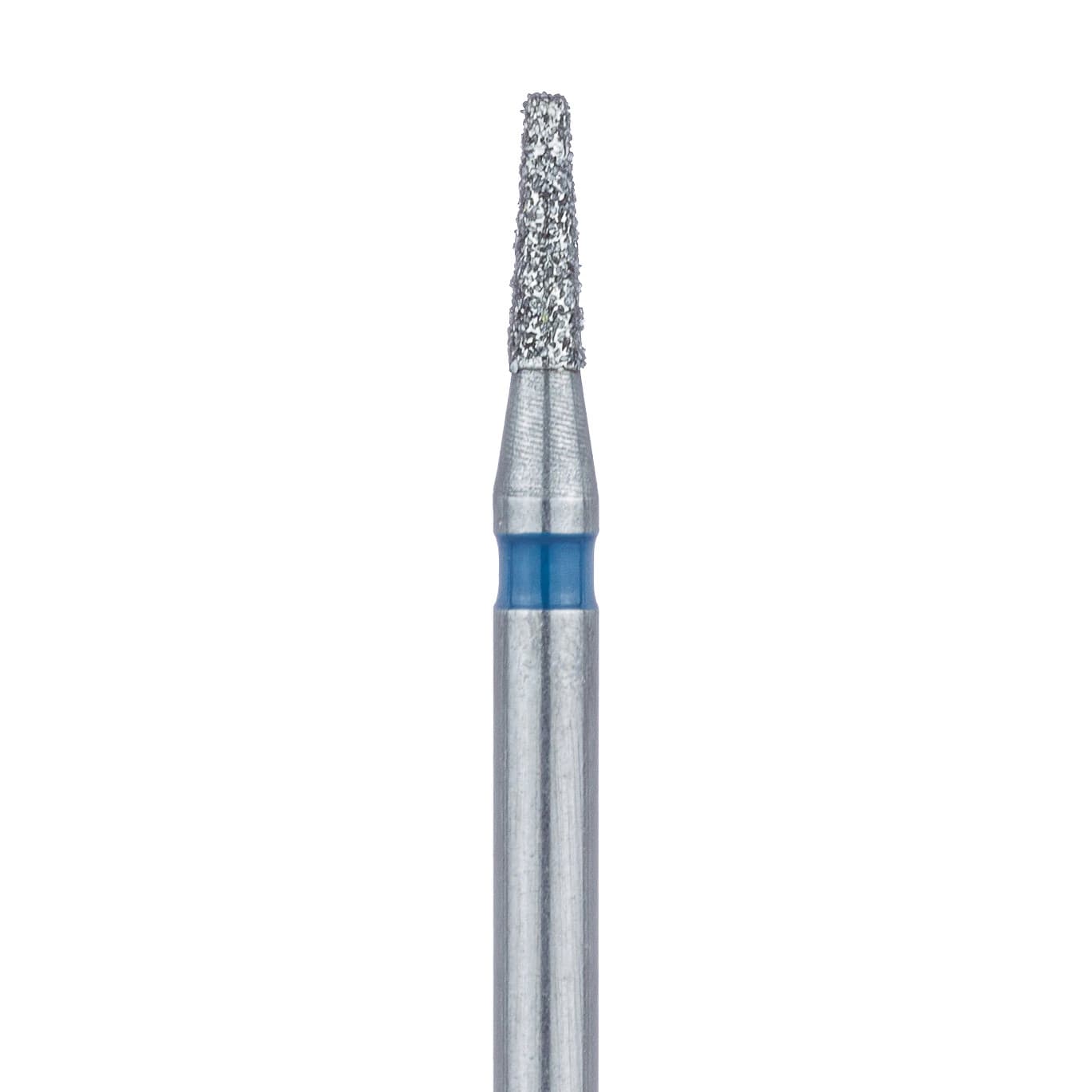 Meisinger 845-012-FG Diamond Bur, Medium Grit, Flat End Tapered, FG, 1.2 mm Head Diameter, 4.0 mm Head Length, 5/Pkg - Diamond Instruments – FG, Medium, Blue, Cone, Flat End - 845-012-FG, 1.2 mm Head Diameter, 4.0 mm Head Length, 5/Pkg - Image 1