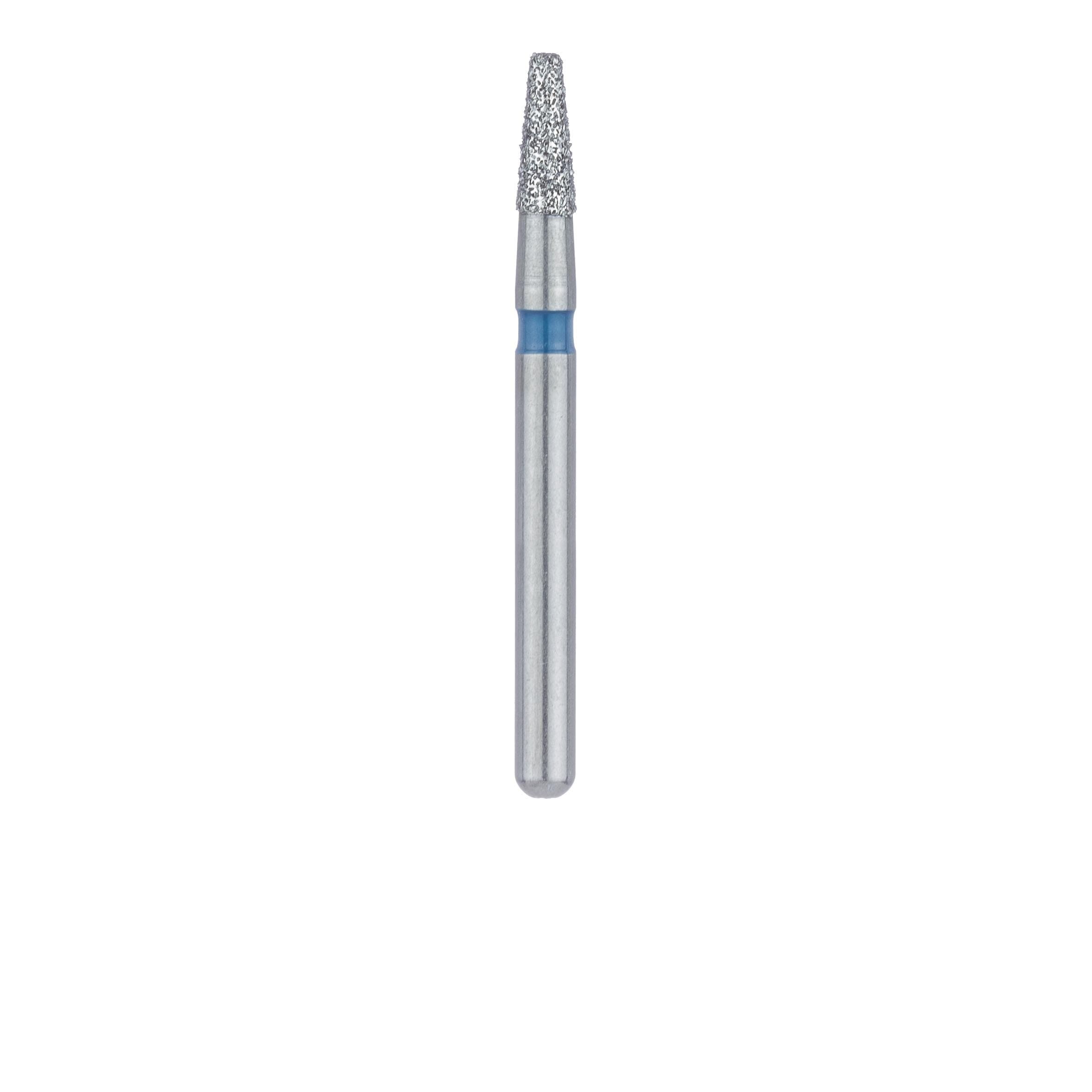 Meisinger 845R-016-FG Multi-Use Diamond Bur, Round Edge Tapered, Medium Grit, Blue Ring, 1.6 mm Head Diameter, 4.0 mm Working Length, Friction Grip, 5/Pack thumbnail 2