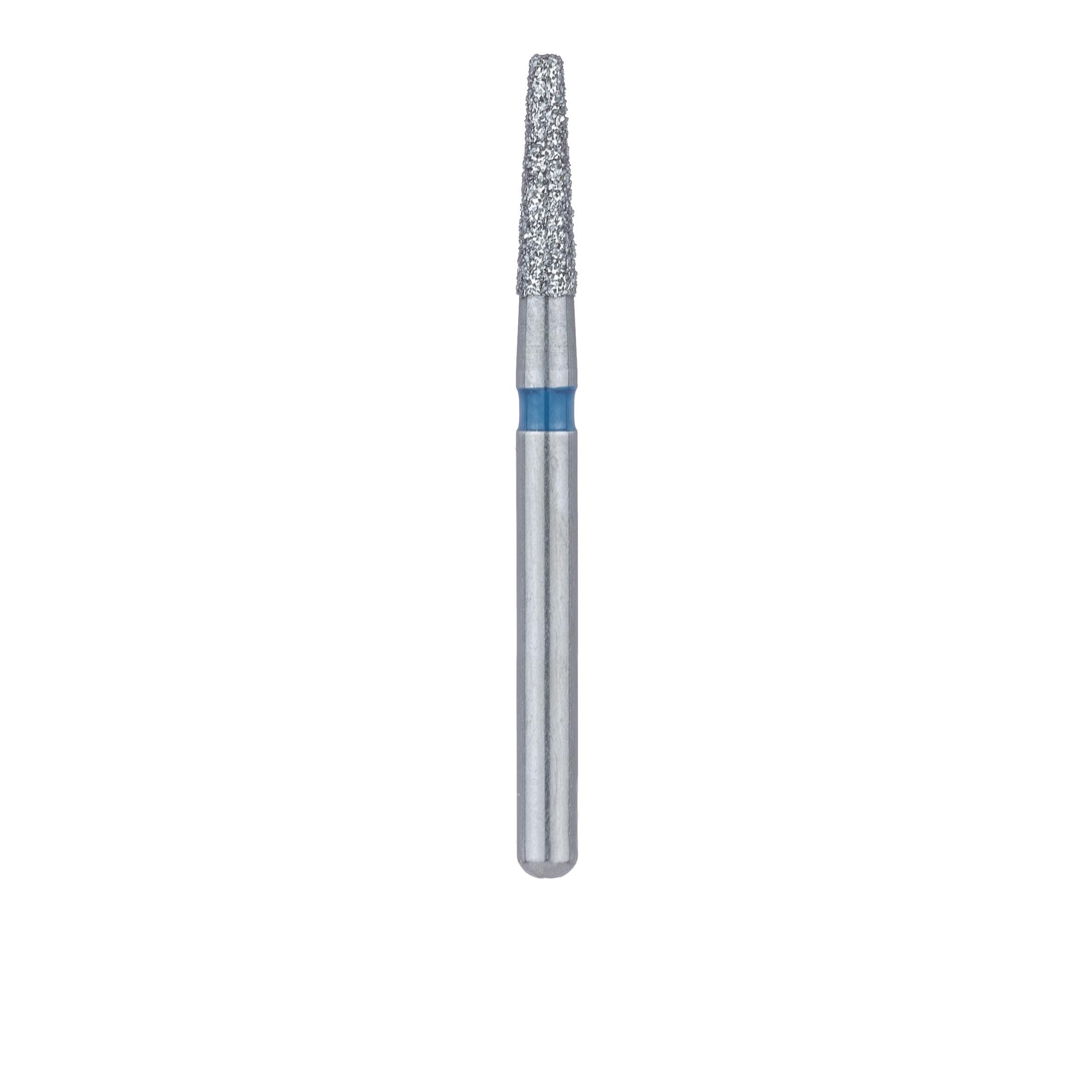 Meisinger 846-014-FG Multi-Use Diamond Bur, Flat End Tapered, Medium Grit (Blue Ring), 1.4 mm Head Diameter, 6.0 mm Working Length, Friction Grip, 5/Pack thumbnail 2