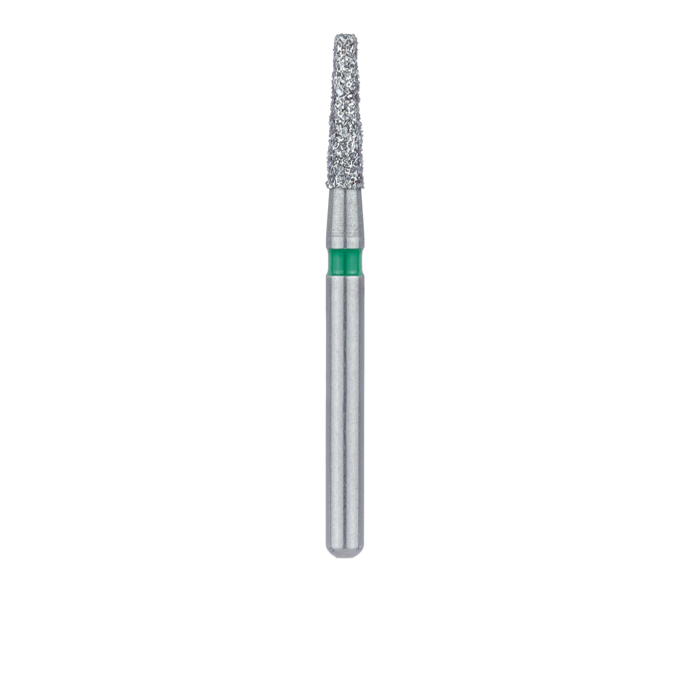 Meisinger 846G-016-FG Coarse Diamond Bur, Flat End Tapered, Friction Grip, 1.6 mm Head Diameter, 6.0 mm Head Length, Green Ring, 5/Pack thumbnail 2