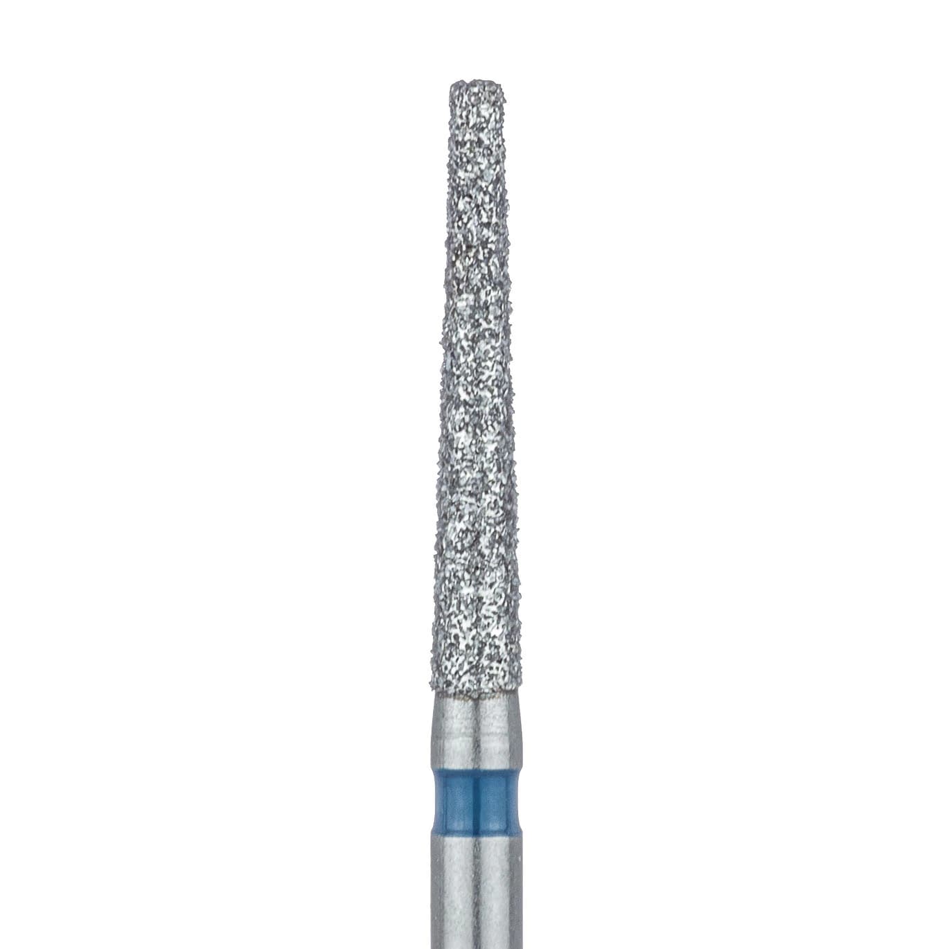 Meisinger 848-016-FG Diamond Bur, FG, Medium Grit, Blue Ring, Flat End Taper, 1.6 mm Head Diameter, 10 mm Head Length, 5/Pkg - Diamond Instruments – FG, Medium, Blue, Cone, Flat End - 848-016-FG, 1.6 mm Head Diameter, 10.0 mm Head Length, 5/Pkg - Image 1