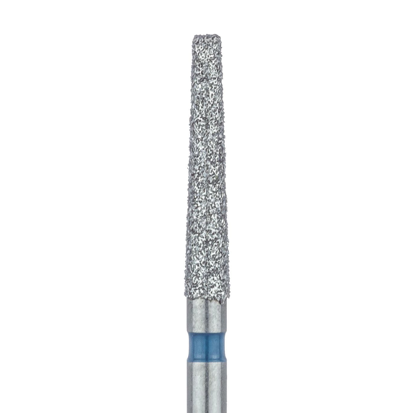Meisinger 848-018-FG Diamond Bur, FG, Medium Grit, Blue Ring, Flat End Tapered, 1.8 mm Head Diameter, 10.0 mm Head Length, 5/Pkg - Diamond Instruments – FG, Medium, Blue, Cone, Flat End - 848-018-FG, 1.8 mm Head Diameter, 10.0 mm Head Length, 5/Pkg - Image 1
