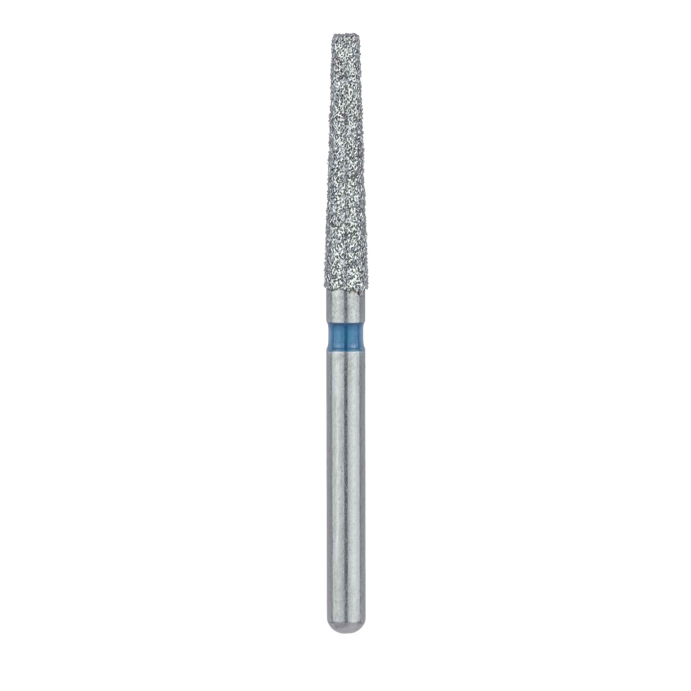 Meisinger 848-018-FG Diamond Bur, FG, Medium Grit, Blue Ring, Flat End Tapered, 1.8 mm Head Diameter, 10.0 mm Head Length, 5/Pkg thumbnail 2