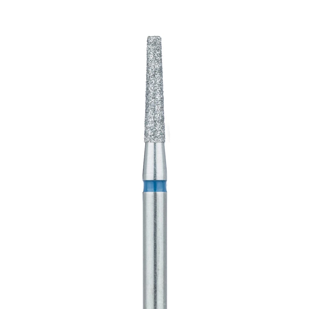 Meisinger 848-021-HP Diamond Bur, Flat End Taper, Medium Grit, 2.1 mm Diameter, 10 mm Working Length, HP Shank, 5/Pack - Diamond Instruments – HP, Medium, Cone - Size #848-021-HP, 2.1 mm Diameter - Image 1