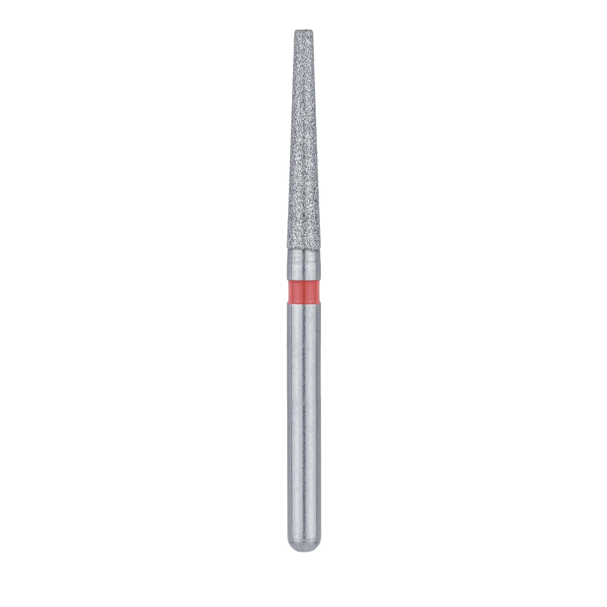 Meisinger 848F-016-FG Fine Diamond Bur, Flat End Taper, Friction Grip, 1.6 mm Head Diameter, 10 mm Working Length, Red Ring, 5/Pkg thumbnail 2