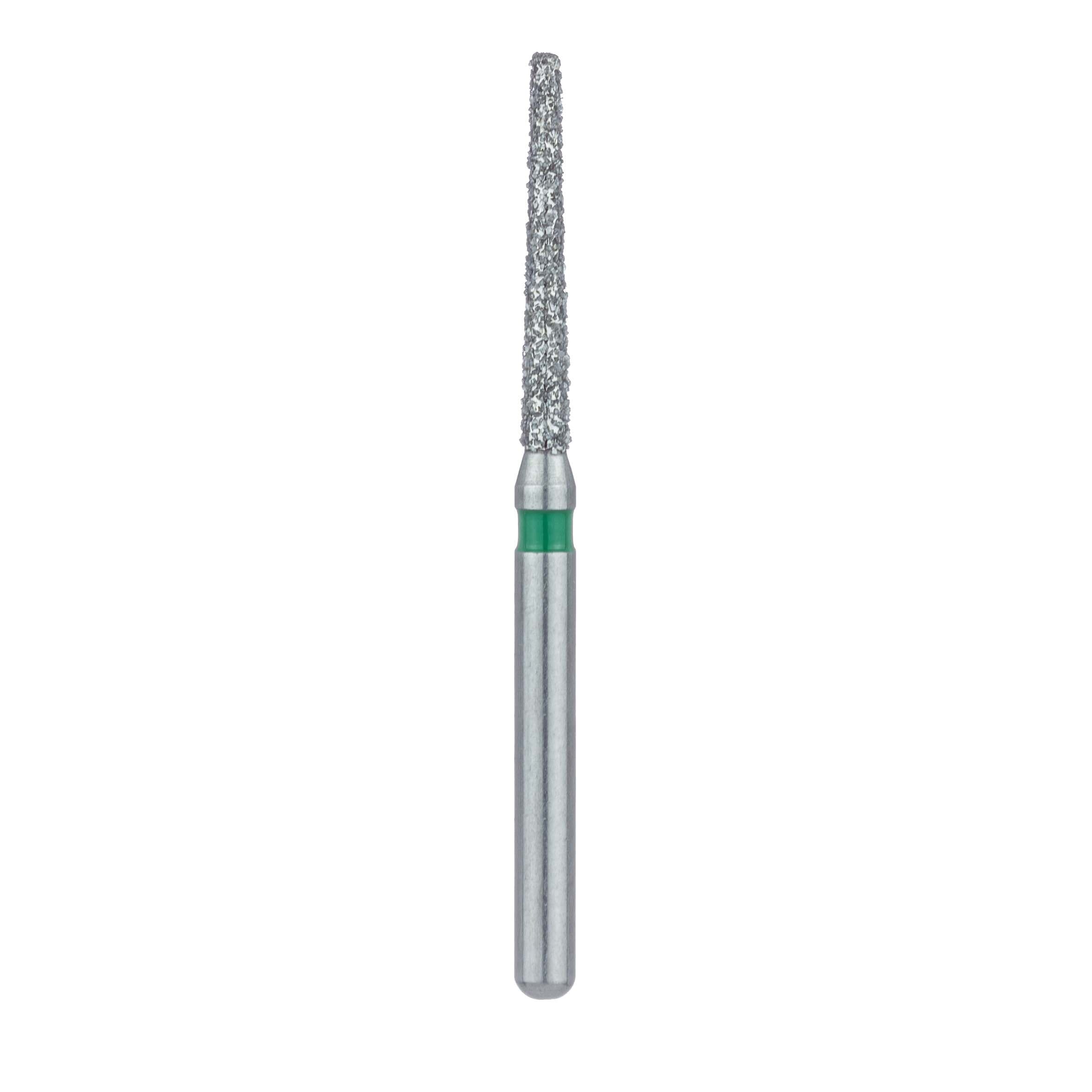 Meisinger 848G-014-FG Diamond Bur, FG, Coarse, Green, Flat End Taper, 1.4 mm Head Diameter, 10 mm Working Length, 5/Pkg thumbnail 2