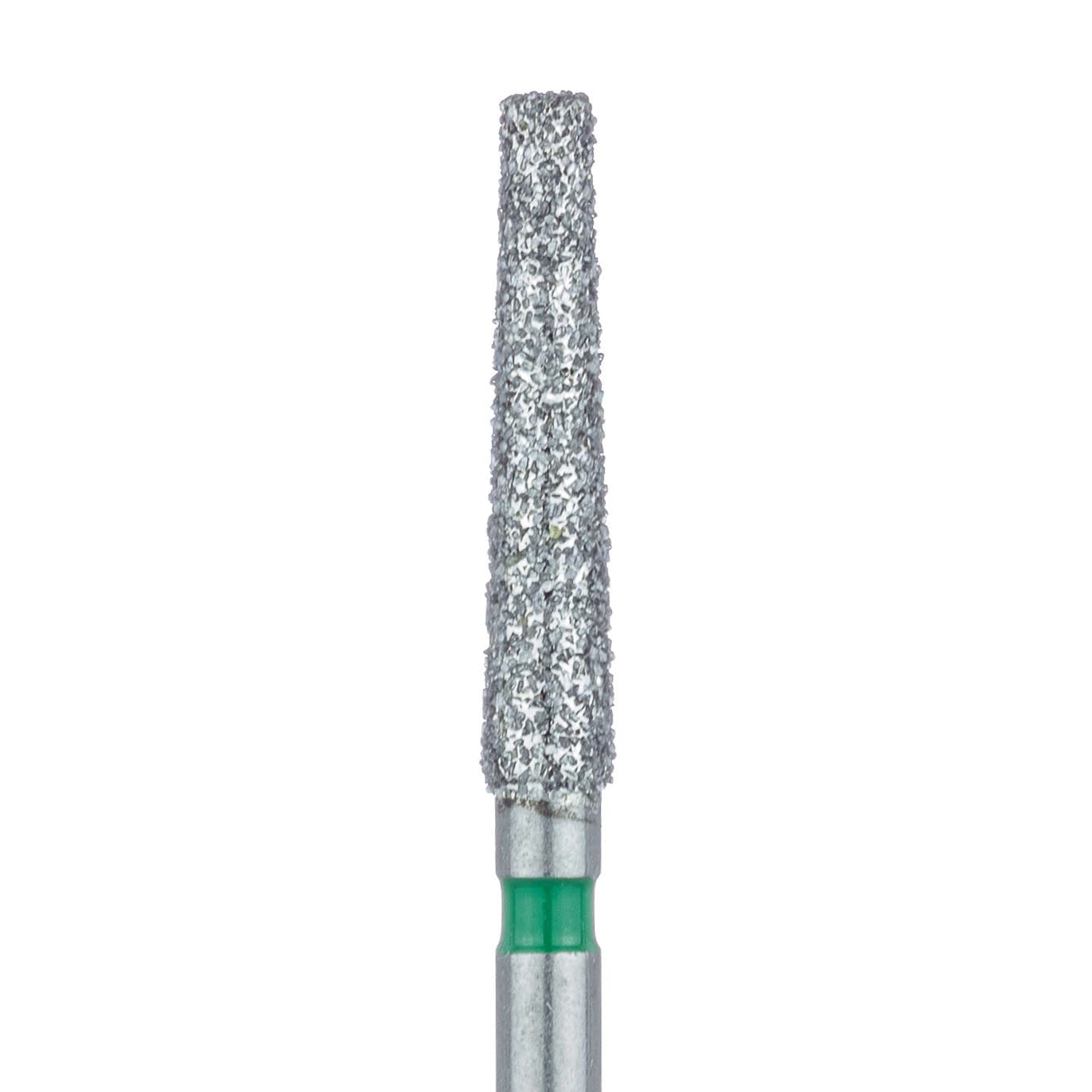 Meisinger 848G-021-FG Diamond Bur, FG, Coarse (Green), Flat End Taper, 2.1 mm Head Diameter, 10.0 mm Head Length, 5/Pkg - Diamond Instruments – FG, Coarse, Green, Cone, Flat End, 5/Pkg - 848G-021-FG, 2.1 mm Head Diameter, 10.0 mm Head Length - Image 1