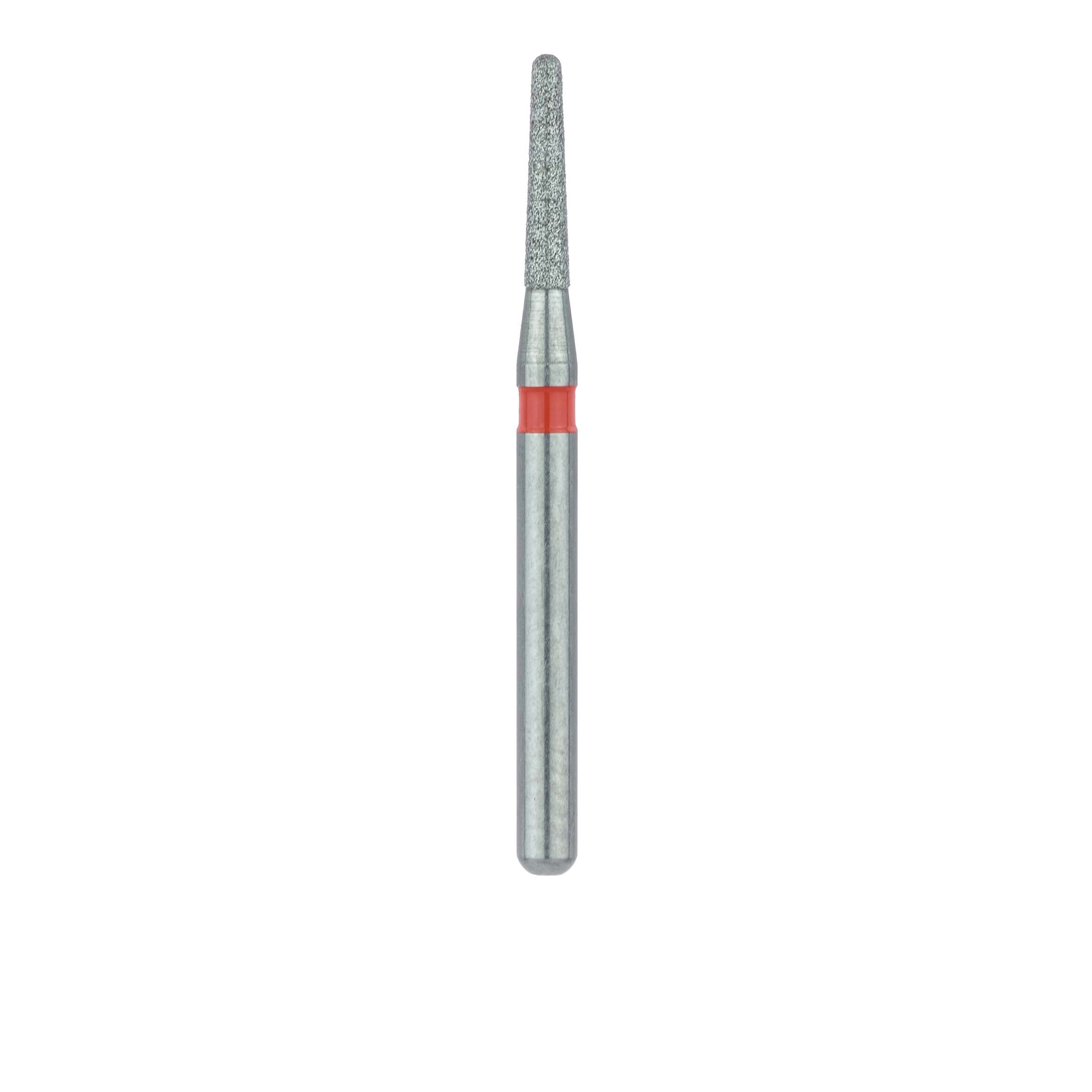 Meisinger 849F-012-FG Fine Diamond Bur, Round End Taper (Chamfer), Friction Grip, 1.2 mm Head, 6.0 mm Working Length, Red Ring, 5/Pack thumbnail 2