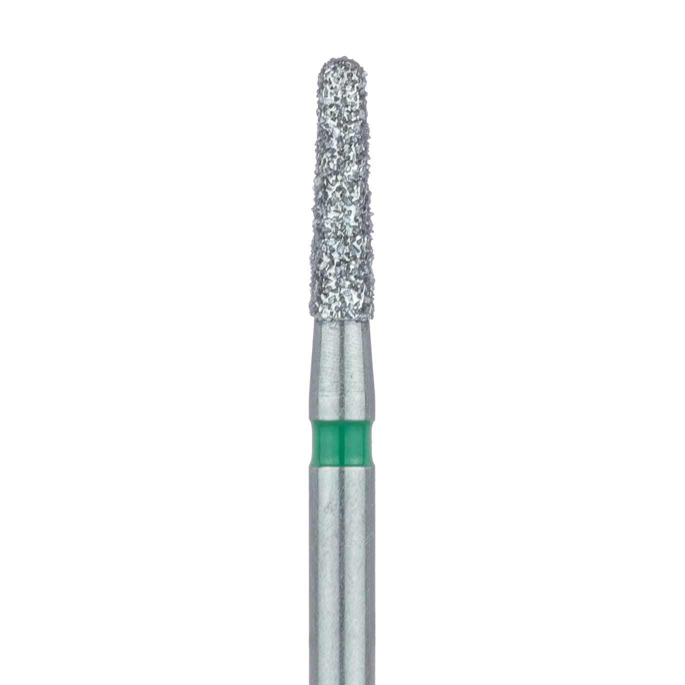 Meisinger 849G-016-FG Coarse Diamond Bur, Round End Taper (Chamfer), Friction Grip, 1.6 mm Head Diameter, 6.0 mm Working Length, Green Ring, 5/Pack - Meisinger Diamonds 849G-016-FG Coarse 5/Pk - Image 1