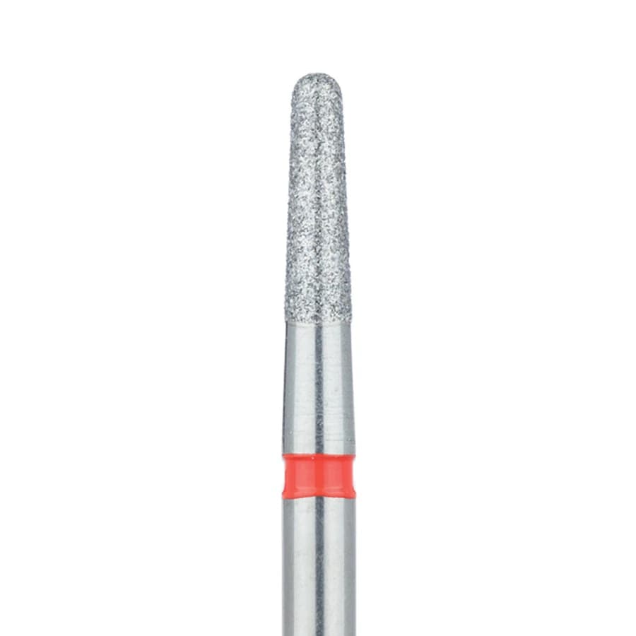 Meisinger 850F-025-HP Fine Diamond Bur, Round End Tapered (Chamfer), 2.5 mm Diameter, 8 mm Working Length, Handpiece (HP) Shank, 5/Pack - Diamond Instruments – HP, Medium, Cone - Fine HP, Size #850F-025-HP, 2.5 mm Diameter - Image 1