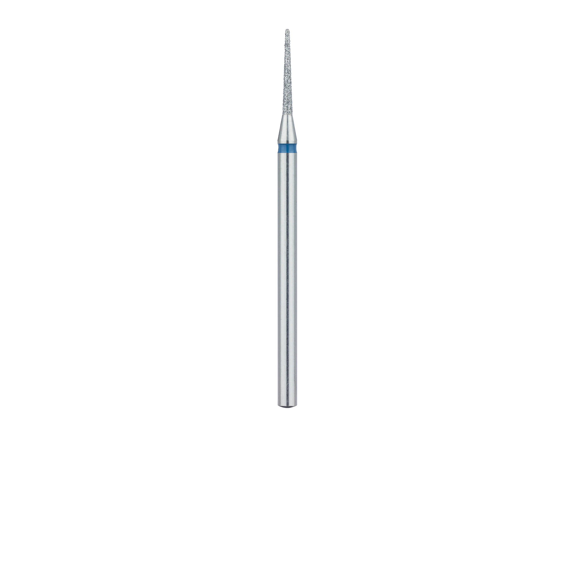 Meisinger 852-012-HP Medium Grit Round End Tapered Diamond Bur, Blue Ring, 1.2 mm Head, 10 mm Working Length, Handpiece Shank, Pack of 5 thumbnail 2