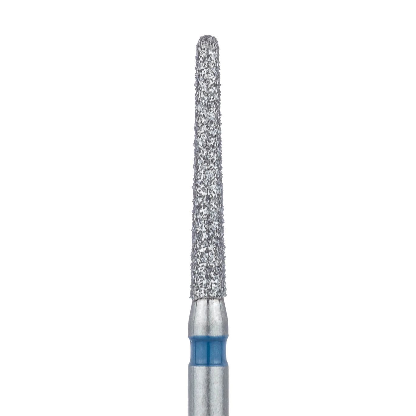 Meisinger 852-014-FG Diamond Bur, Medium Grit, Round End Tapered (Cone), Friction Grip, 1.4 mm Head Diameter, 10.0 mm Head Length, Blue Ring, 5/Pkg - Diamond Instruments – FG, Medium, Blue, Cone, Round End - 852-014-FG, 1.4 mm Head Diameter, 10.0 mm Head Length, 5/Pkg - Image 1