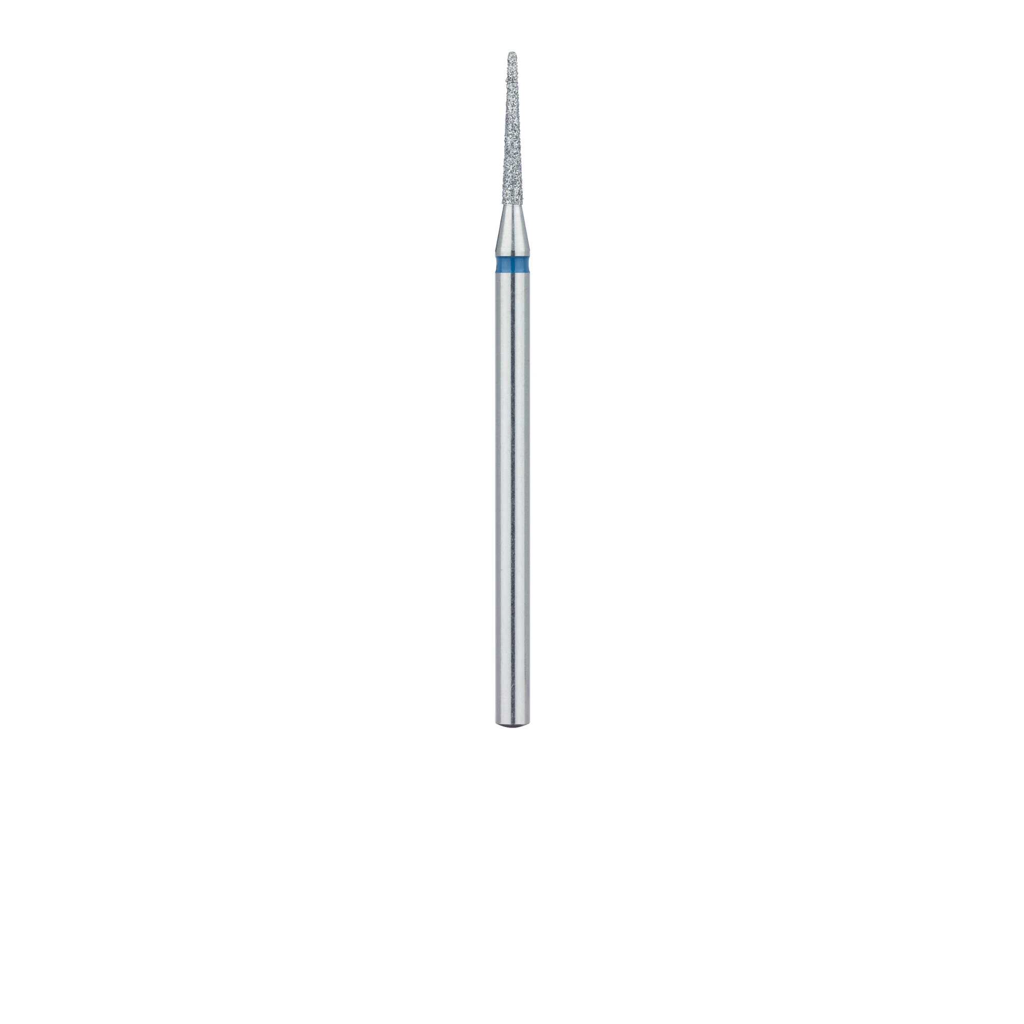 Meisinger 852-014-HP Medium Grit Diamond Bur, Round End Taper (Cone), 1.4 mm Diameter, 10 mm Working Length, HP Shank, Blue Ring, 5/Pack thumbnail 2