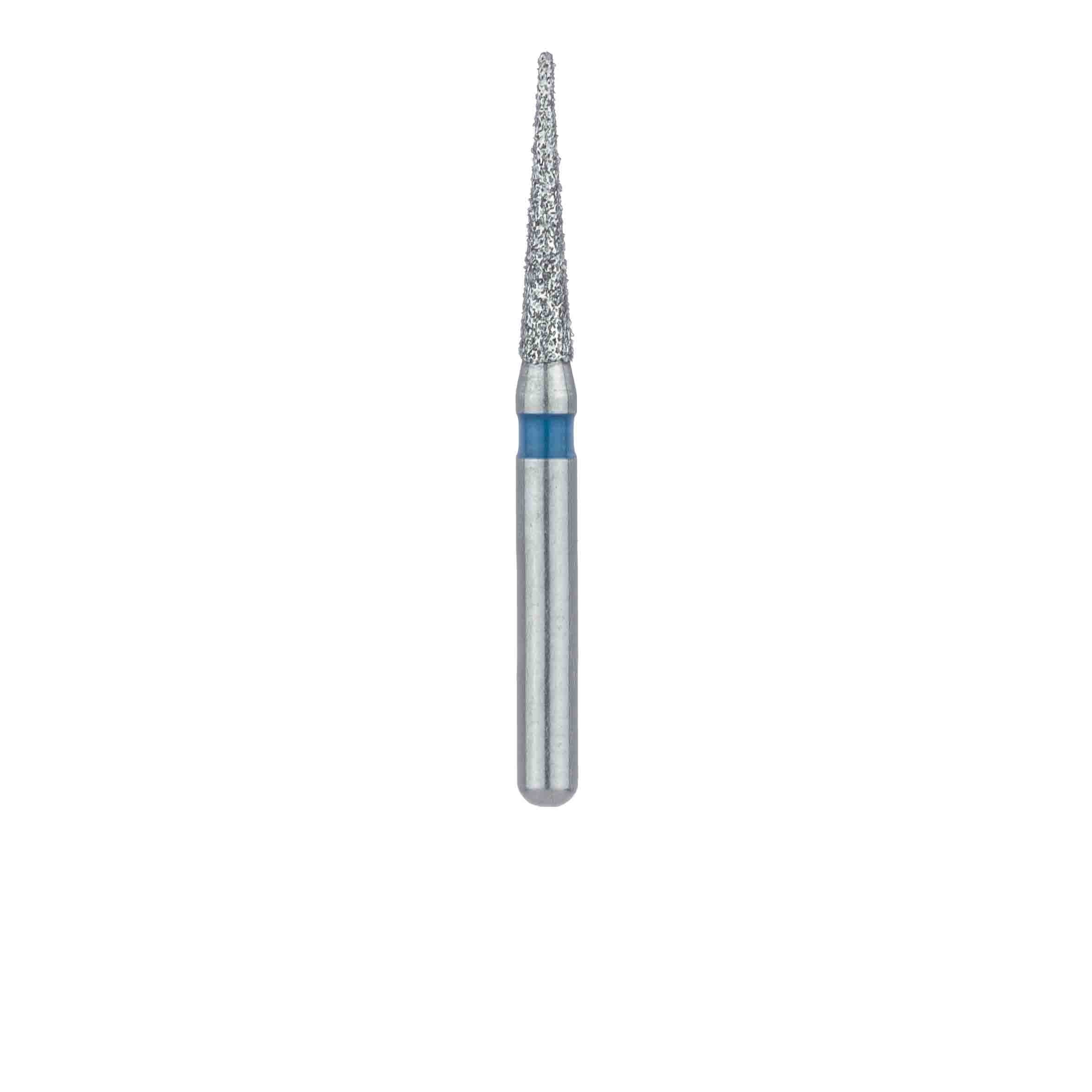 Meisinger 858-014-SS Diamond Bur, Needle Shape, Medium Grit, Blue Ring, 1.4 mm Head Diameter, 8.0 mm Head Length, Friction Grip Short Shank, 5/Pkg thumbnail 2