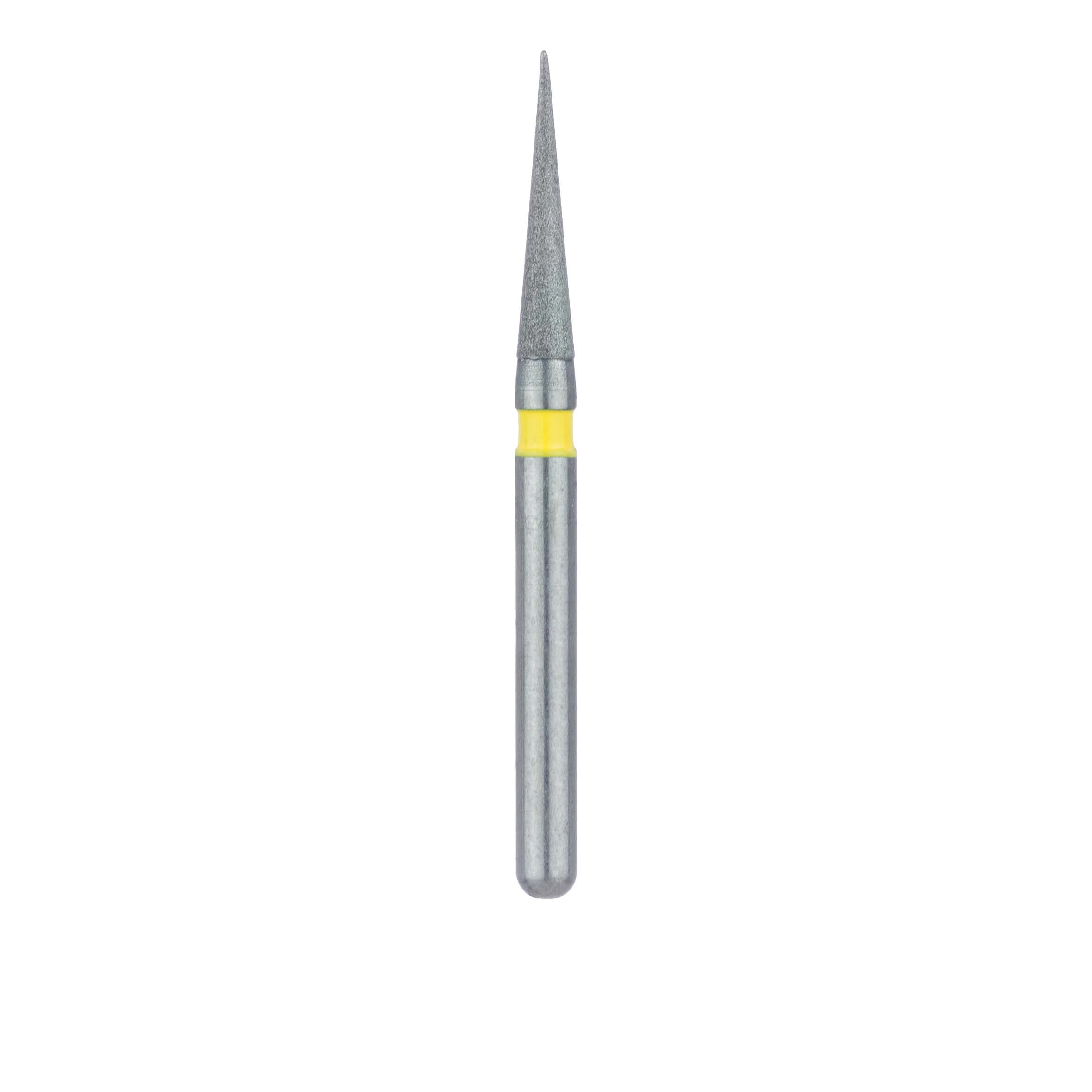 Meisinger 858C-014-FG Diamond Bur, Extra Fine (Yellow), Needle Shape, Friction Grip, 1.4 mm Head Diameter, 8.0 mm Head Length, 5/Pkg thumbnail 2