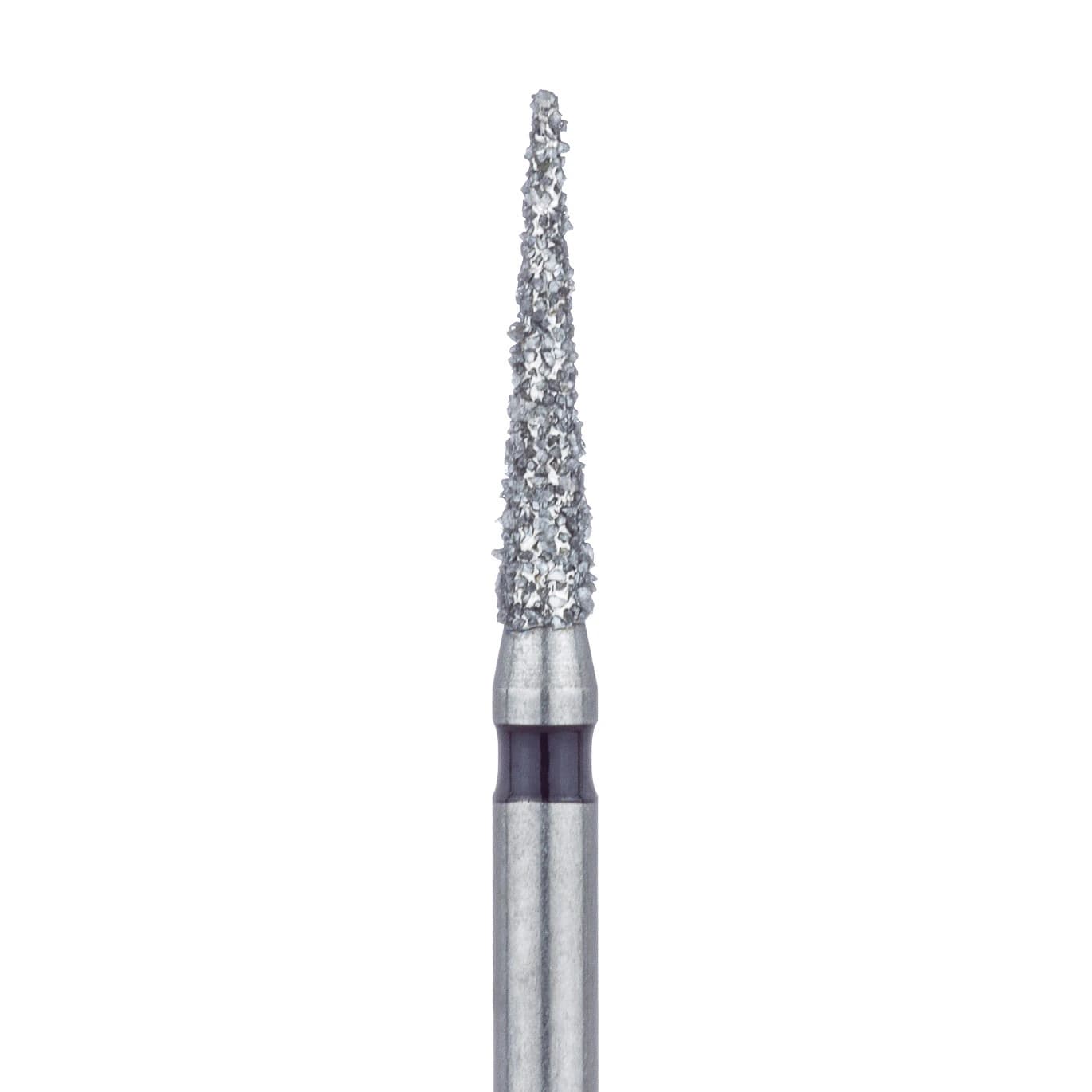 Meisinger 858H-014-FG Diamond Bur, Super Coarse, Needle, Point End, 1.4 mm Head Diameter, 8.0 mm Head Length, Friction Grip, 5/Pkg - Diamond Instruments – FG, Super Coarse, Black, Needle, Point End - 858H-014-FG, 1.4 mm Head Diameter, 8.0 mm Head Length, 5/Pkg - Image 1