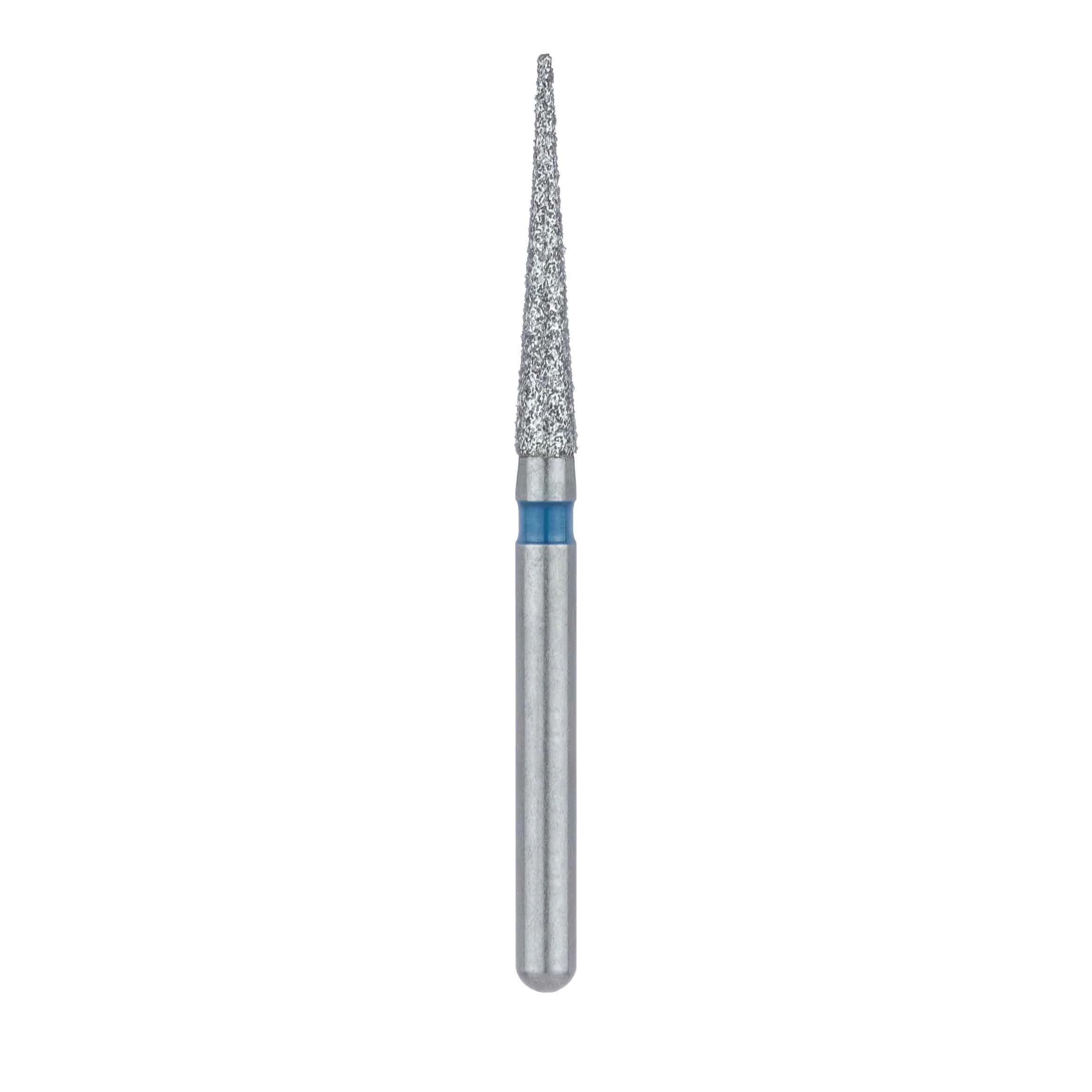 Meisinger 859-016-FG Diamond Bur, FG, Medium Grit, Blue Ring, Needle Shape, Point End, 1.6 mm Head Diameter, 10.0 mm Head Length, 5/Pkg thumbnail 2